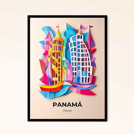 Vivid Panamá, Panama - a paper cut of a city with a sailboat