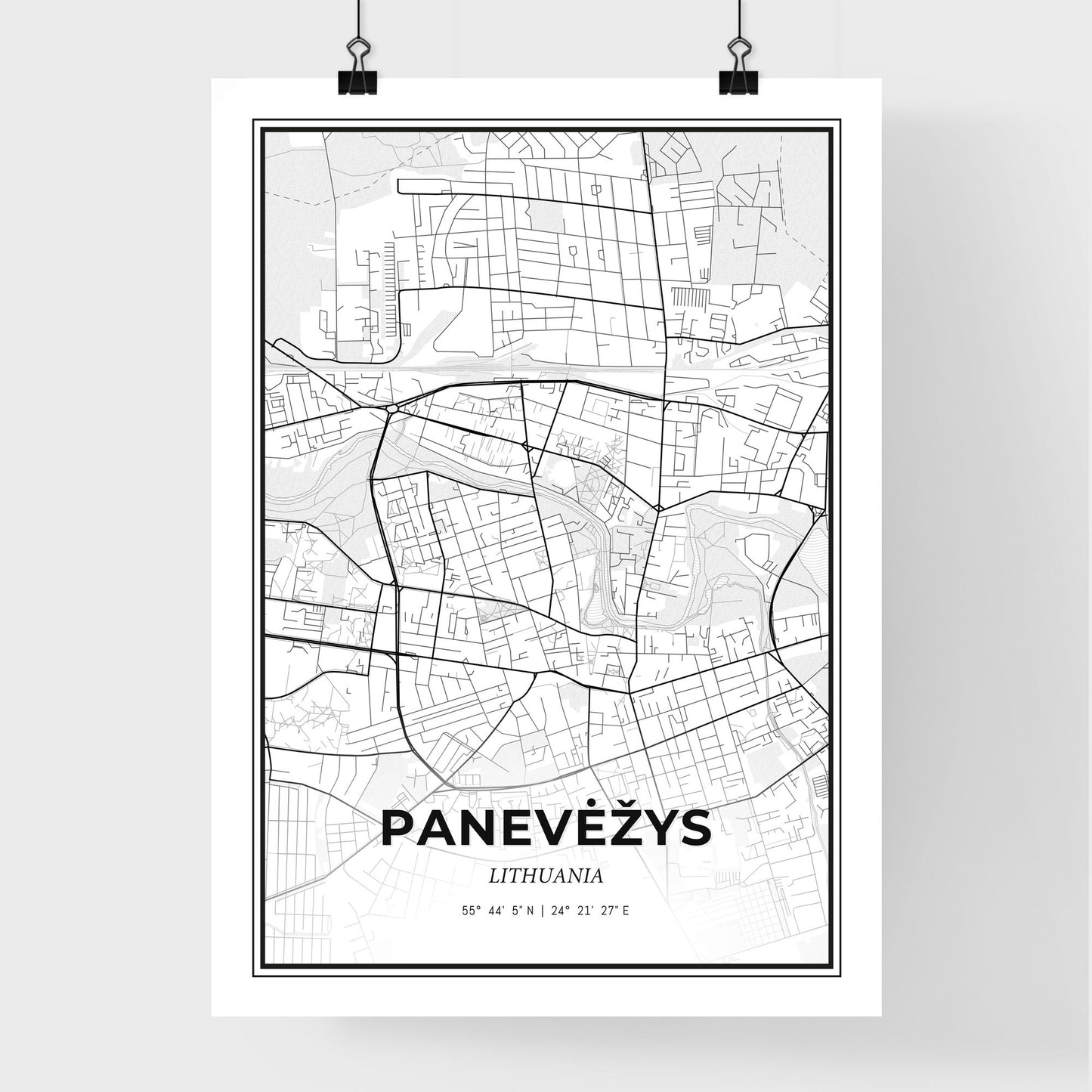 Panevėžys Lithuania - Premium City Map Poster