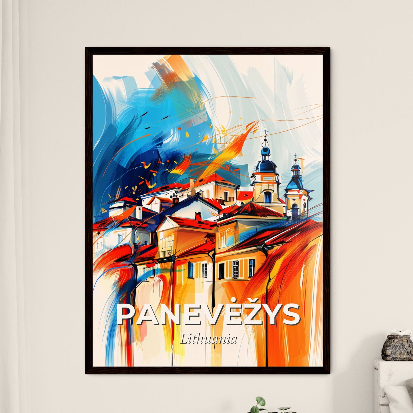 Vibrant Panevėžys, Lithuania - A Painting Of A Town