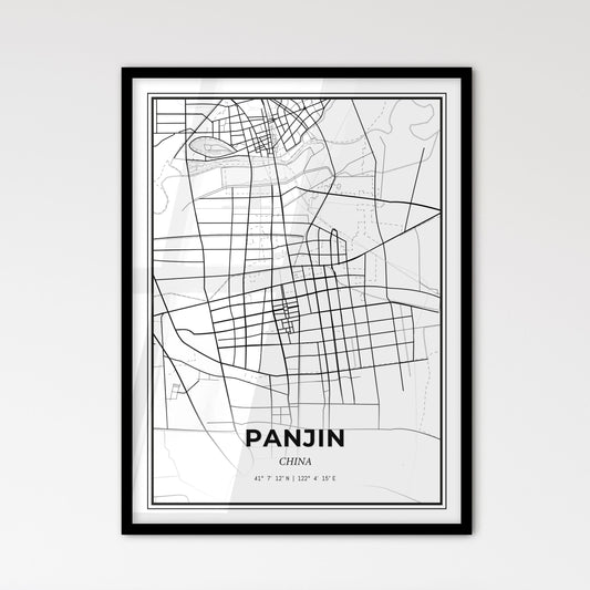 Panjin China - Scandinavian Style City Map for Modern Home Decor