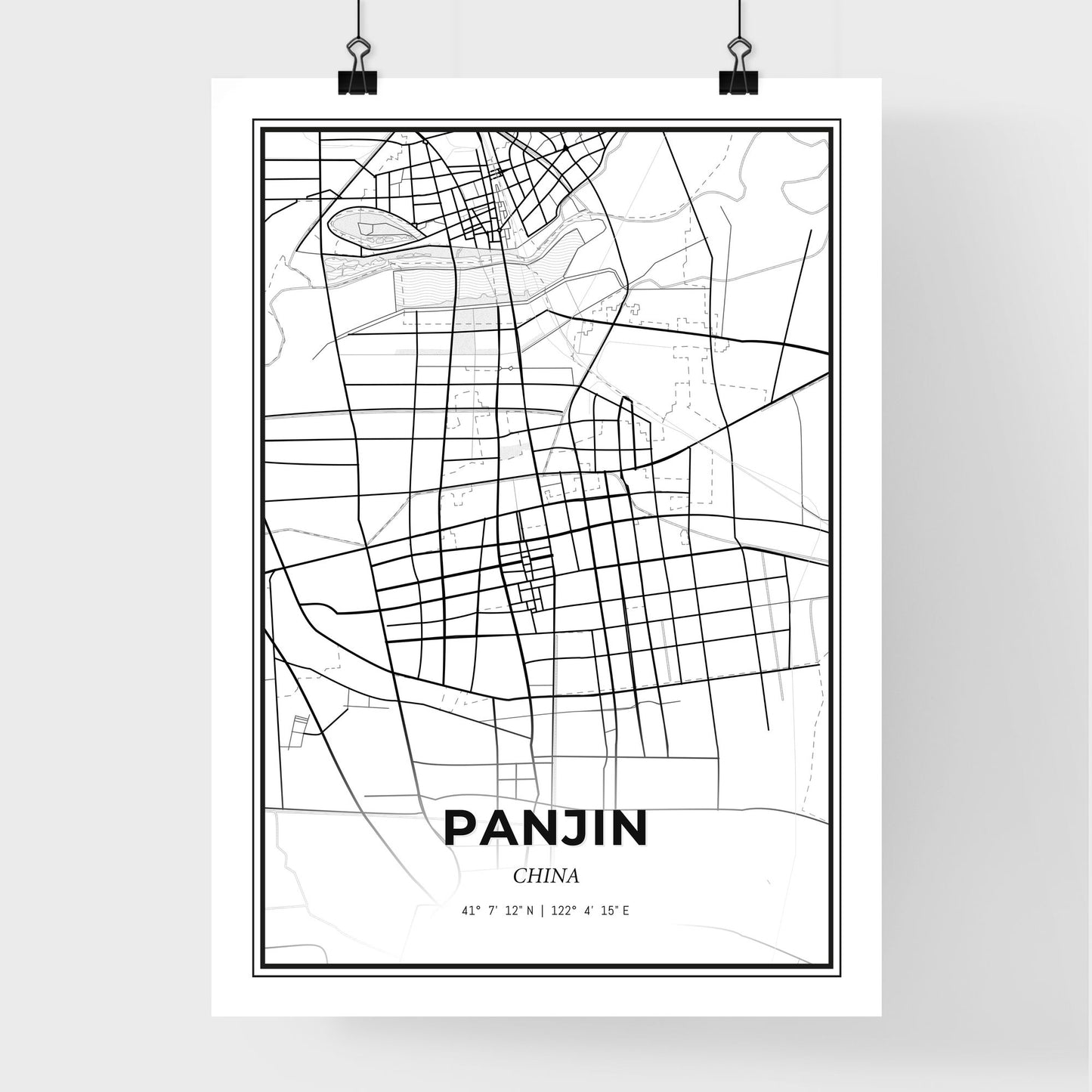 Panjin China - Premium City Map Poster