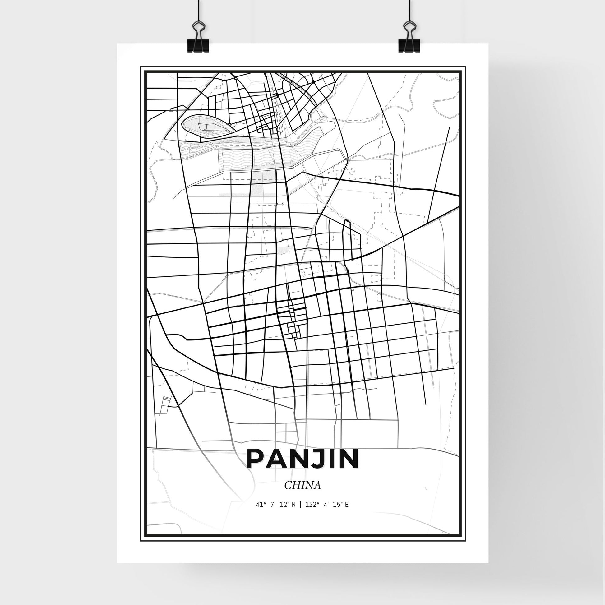 Panjin China - Premium City Map Poster