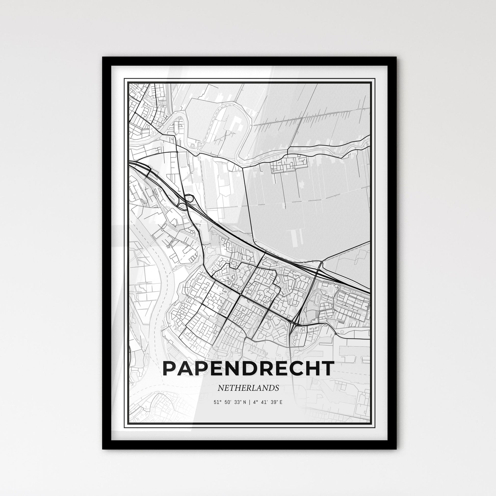  Papendrecht Netherlands - Scandinavian Style City Map for Modern Home Decor