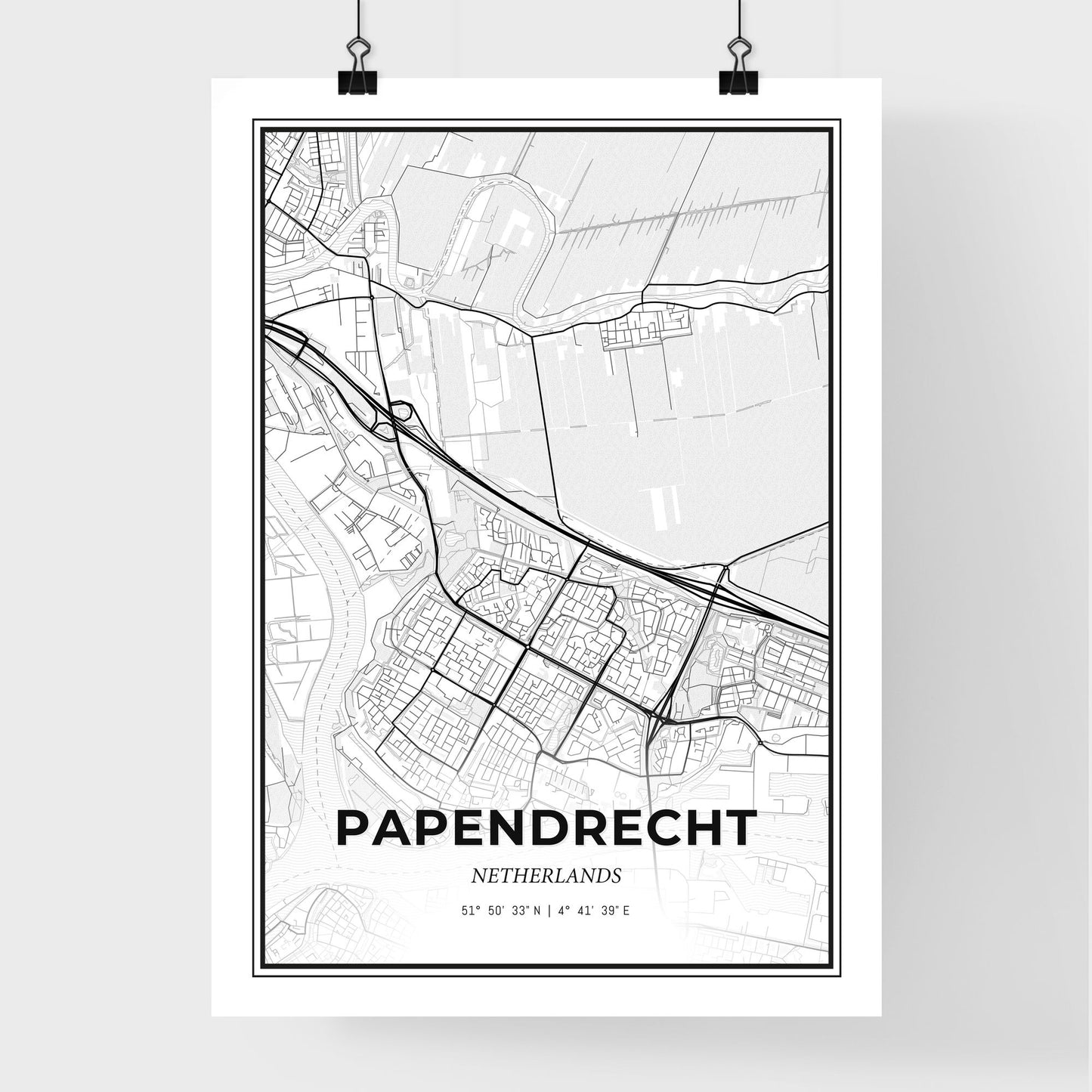  Papendrecht Netherlands - Premium City Map Poster