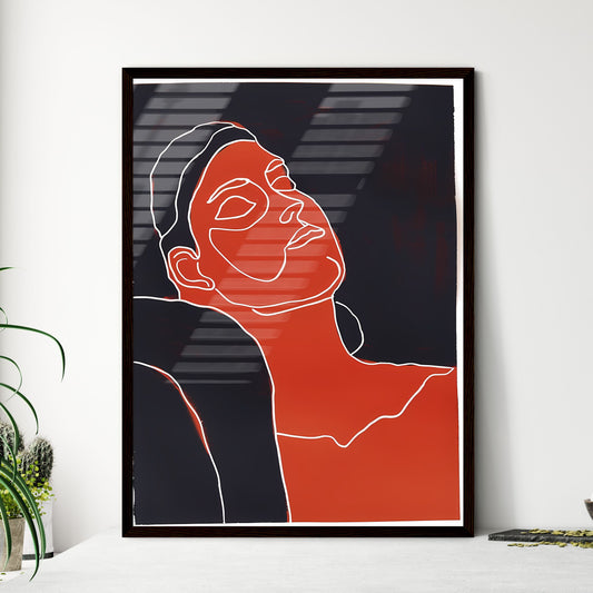 One Line Gouache Art Poster - Framed Art Print