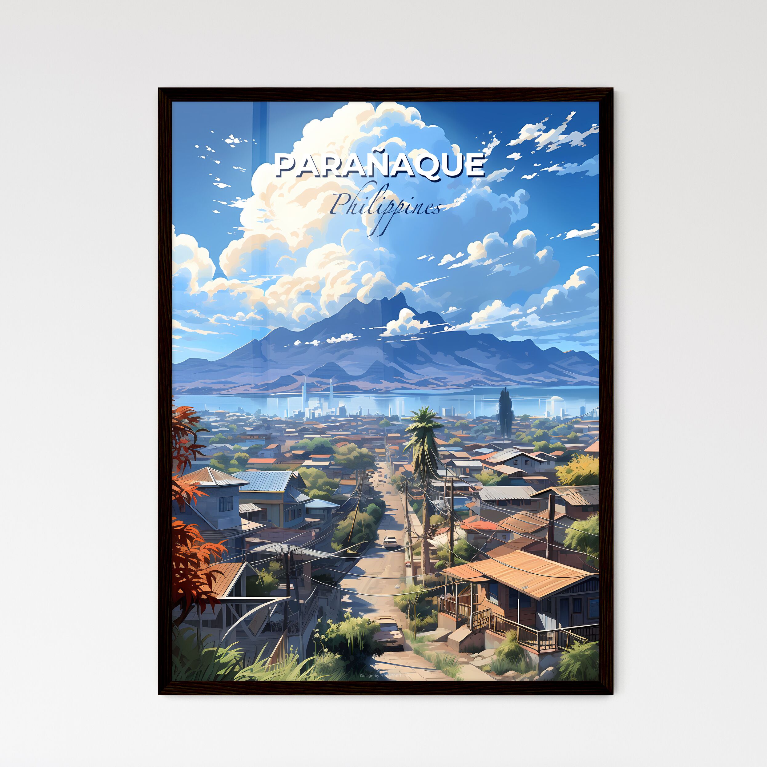 Paranaque Color Parañaque Philippines Skyline - a town with trees and mountains in the ...