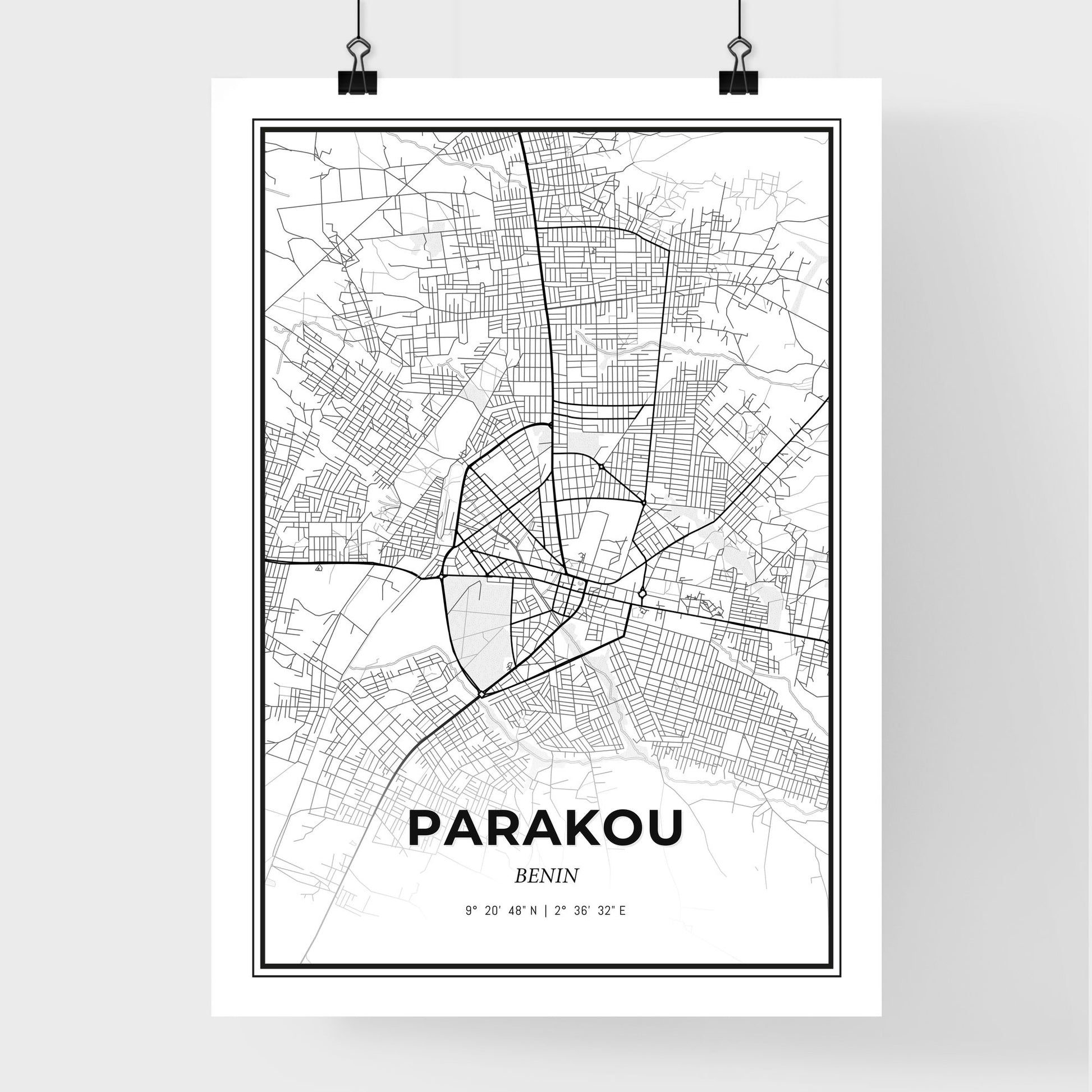 Parakou Benin - Premium City Map Poster