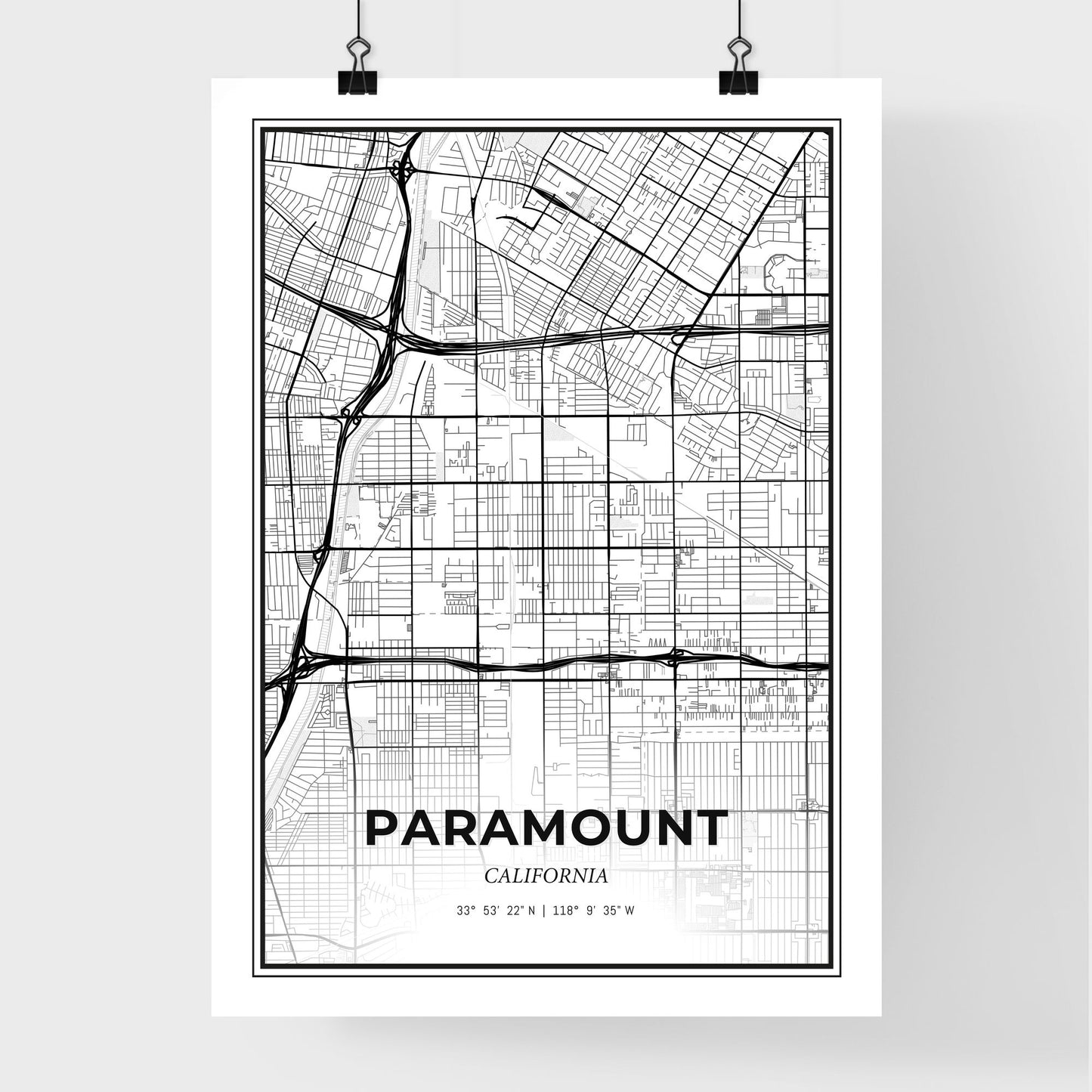 Paramount California - Premium City Map Poster