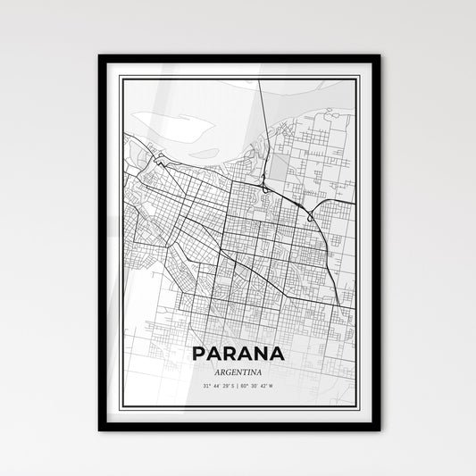 Parana Argentina - Scandinavian Style City Map for Modern Home Decor