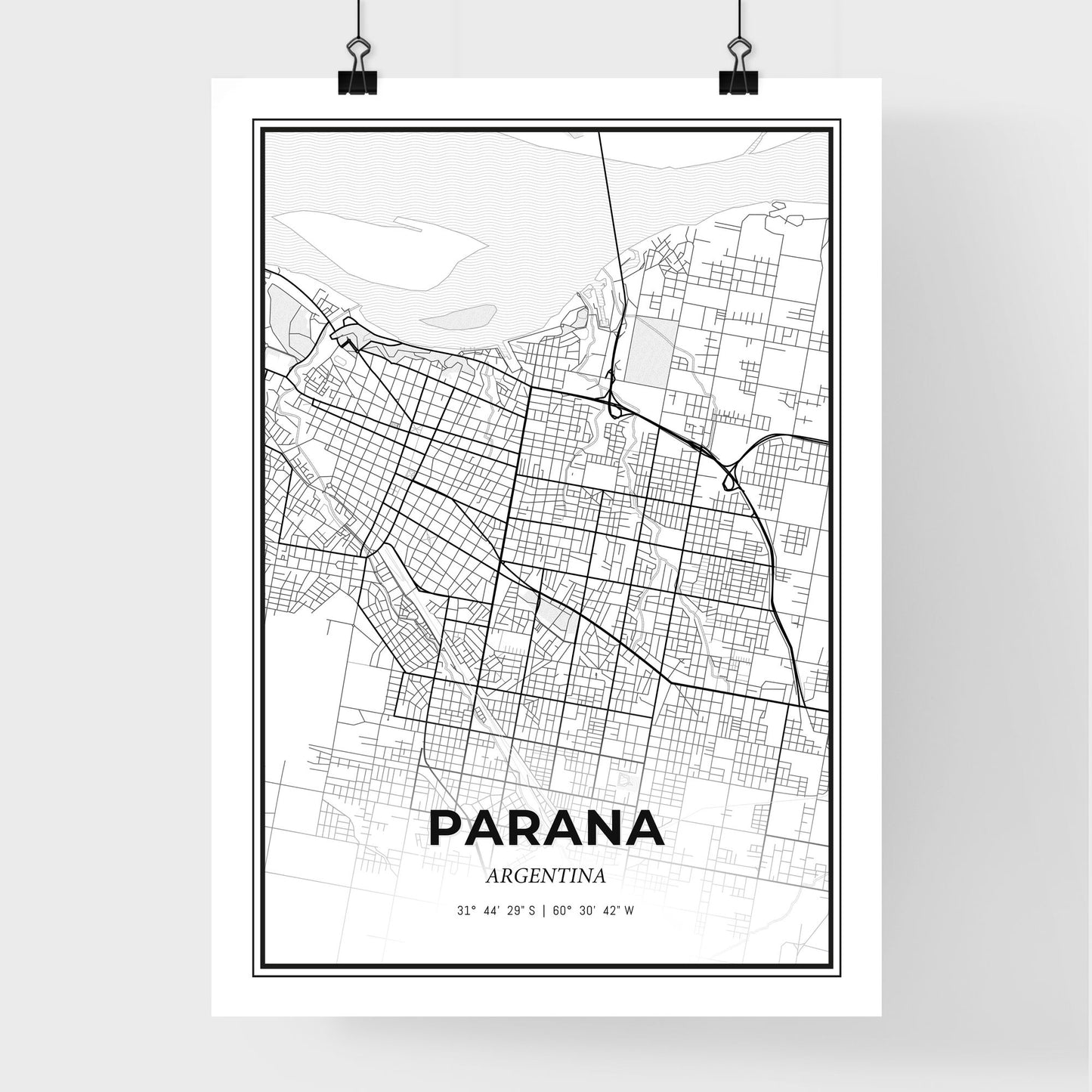 Parana Argentina - Premium City Map Poster