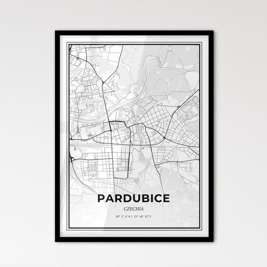  Pardubice Czechia - Scandinavian Style City Map for Modern Home Decor