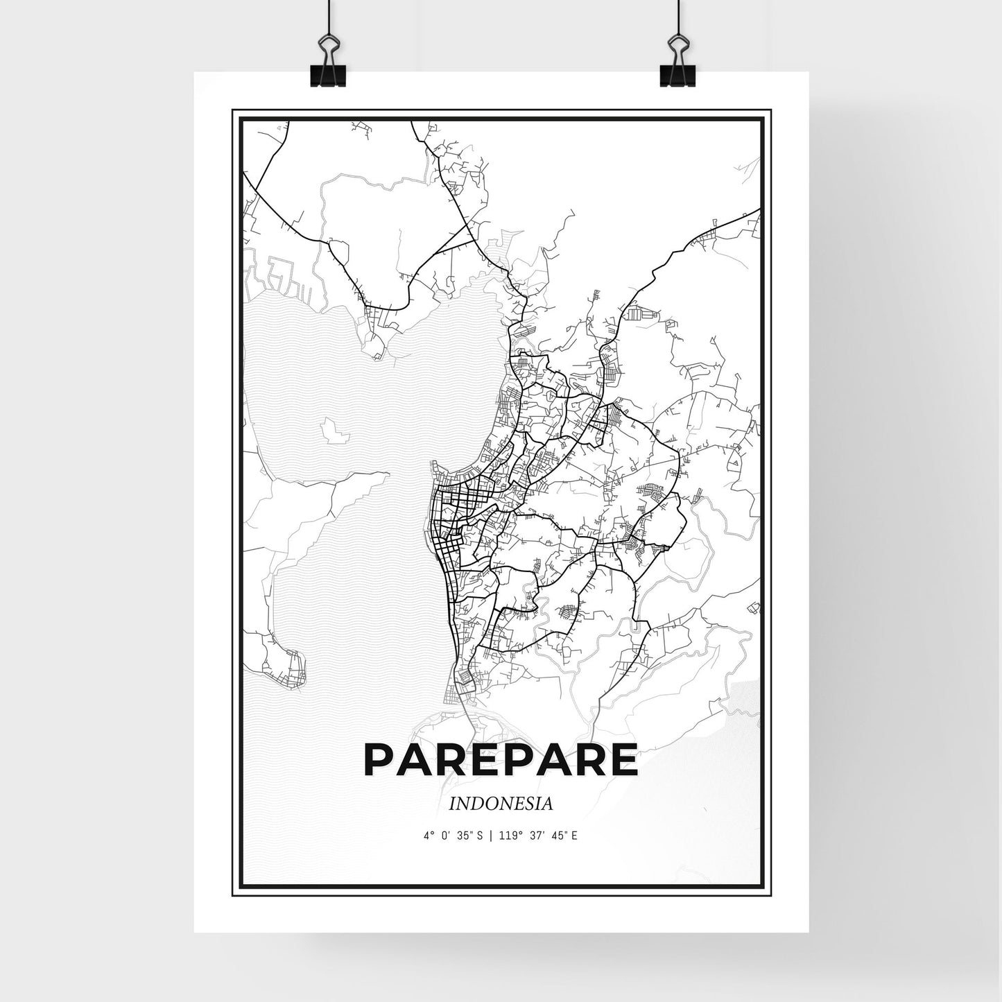 Parepare Indonesia - Premium City Map Poster