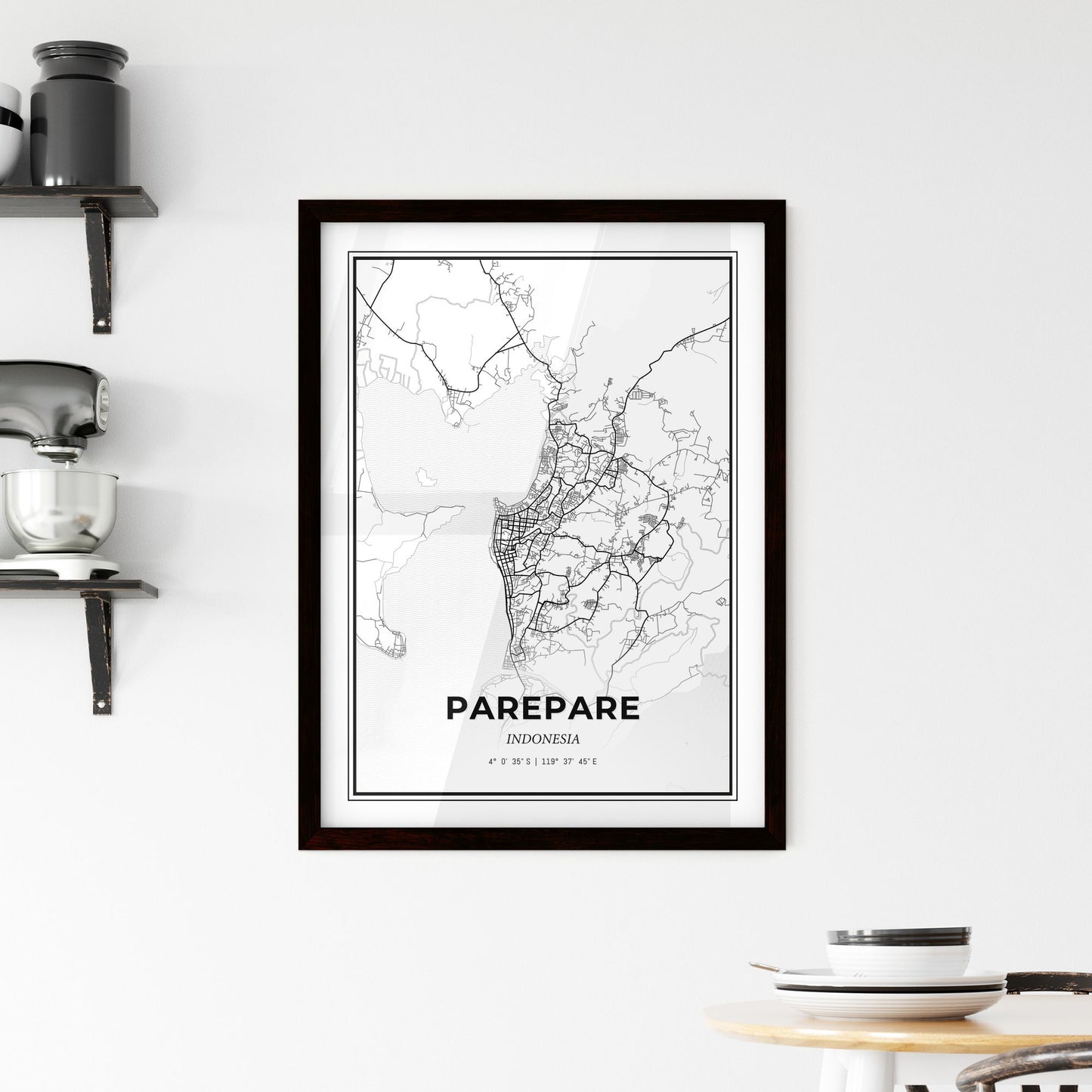 Parepare Indonesia - Minimal City Map