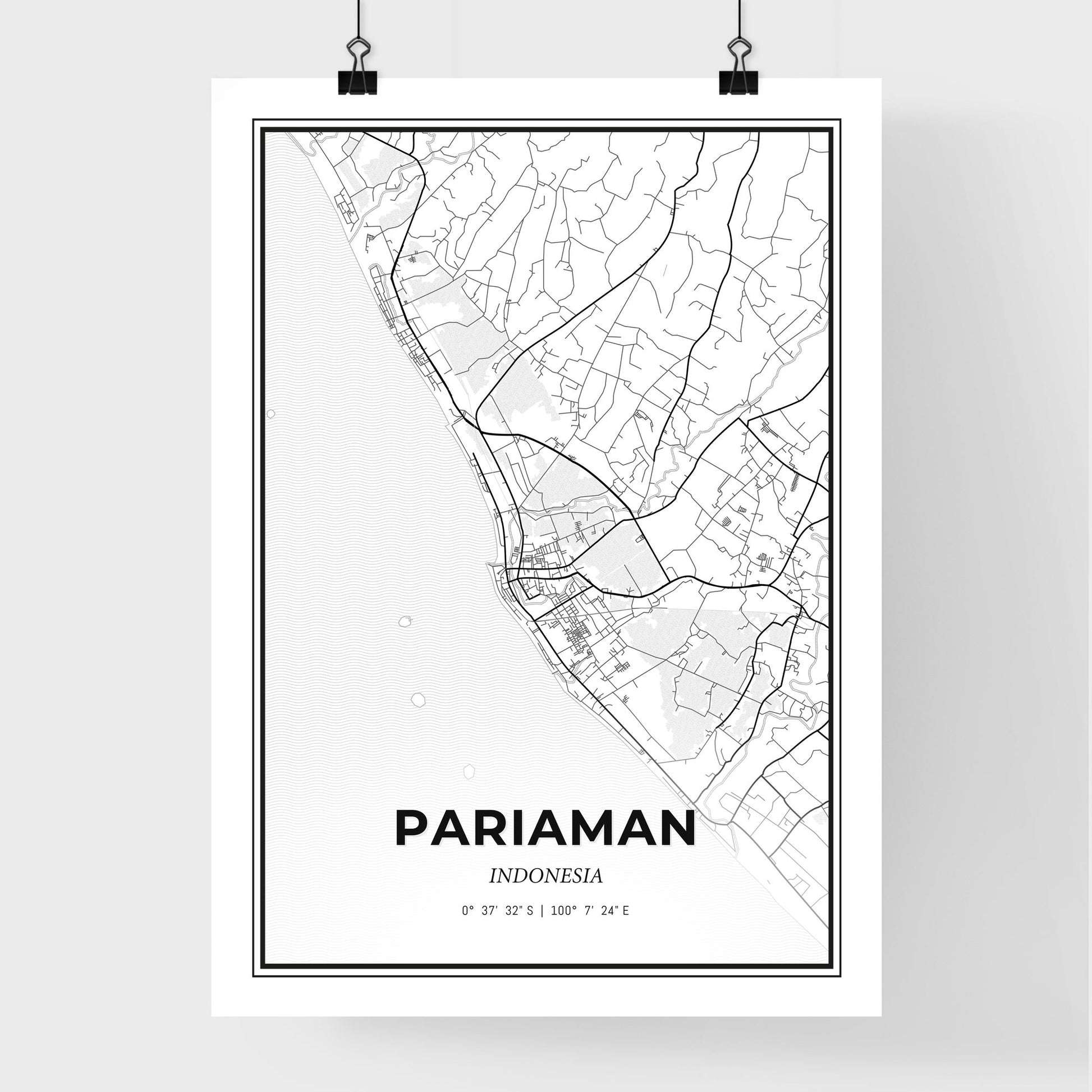 Pariaman Indonesia - Premium City Map Poster