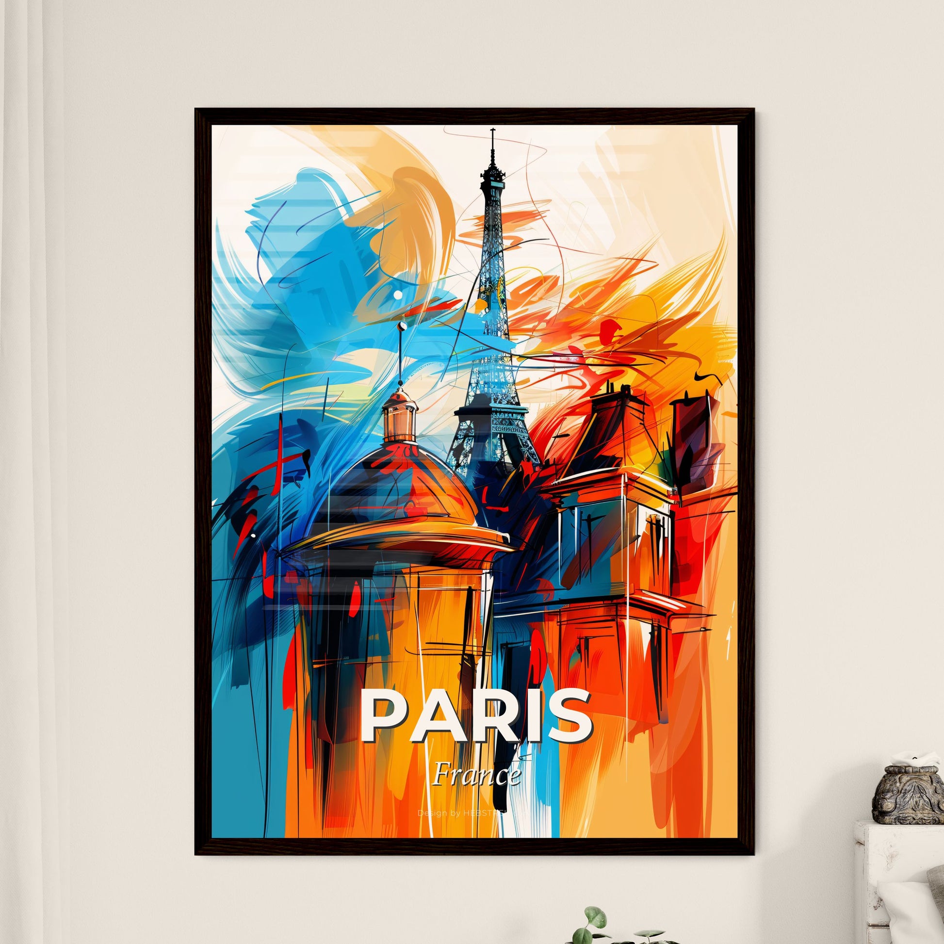 Vibrant Paris, France - A Painting Of A Tower And Buildings