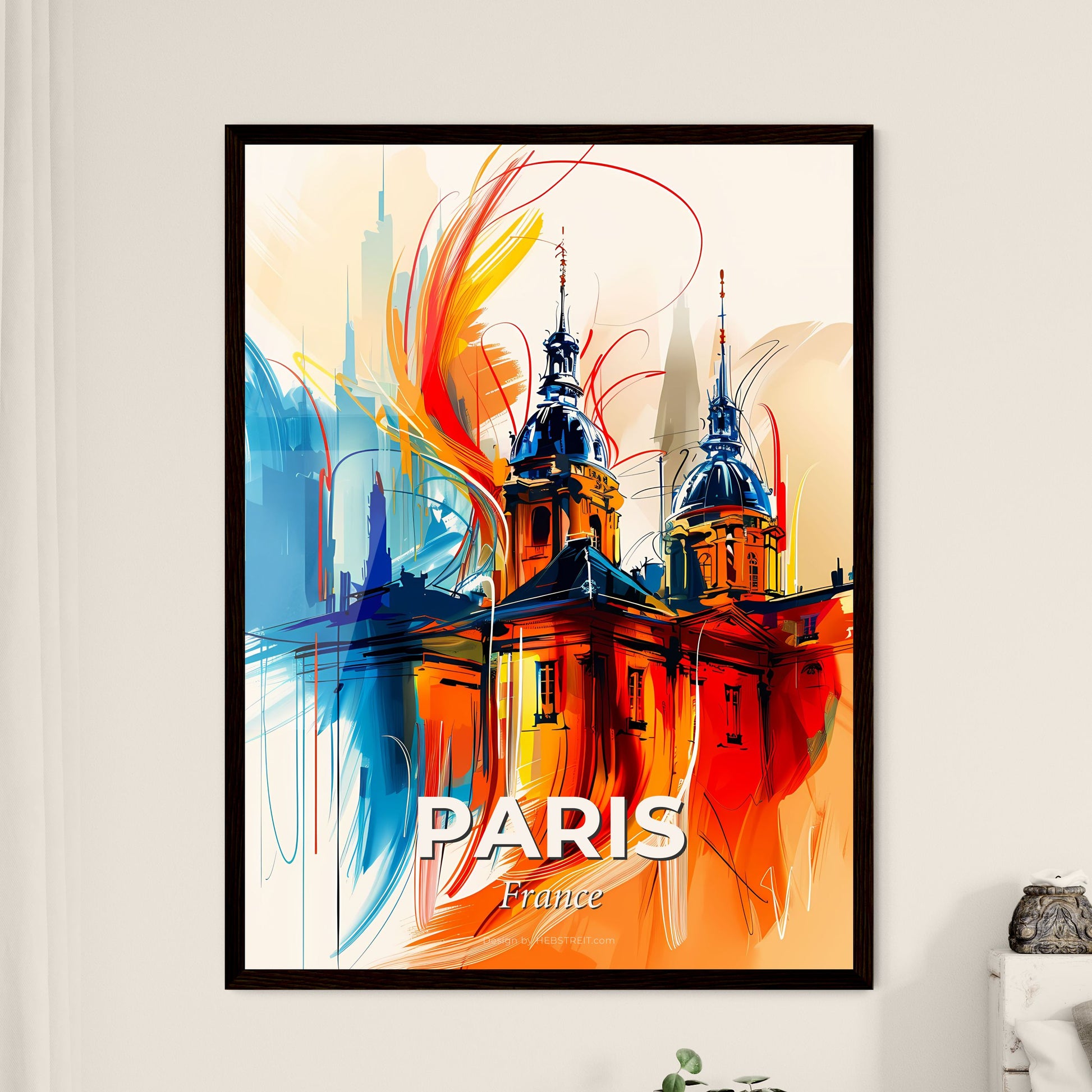 Vibrant Paris, France - A Painting Of A Building With Colorful Paint