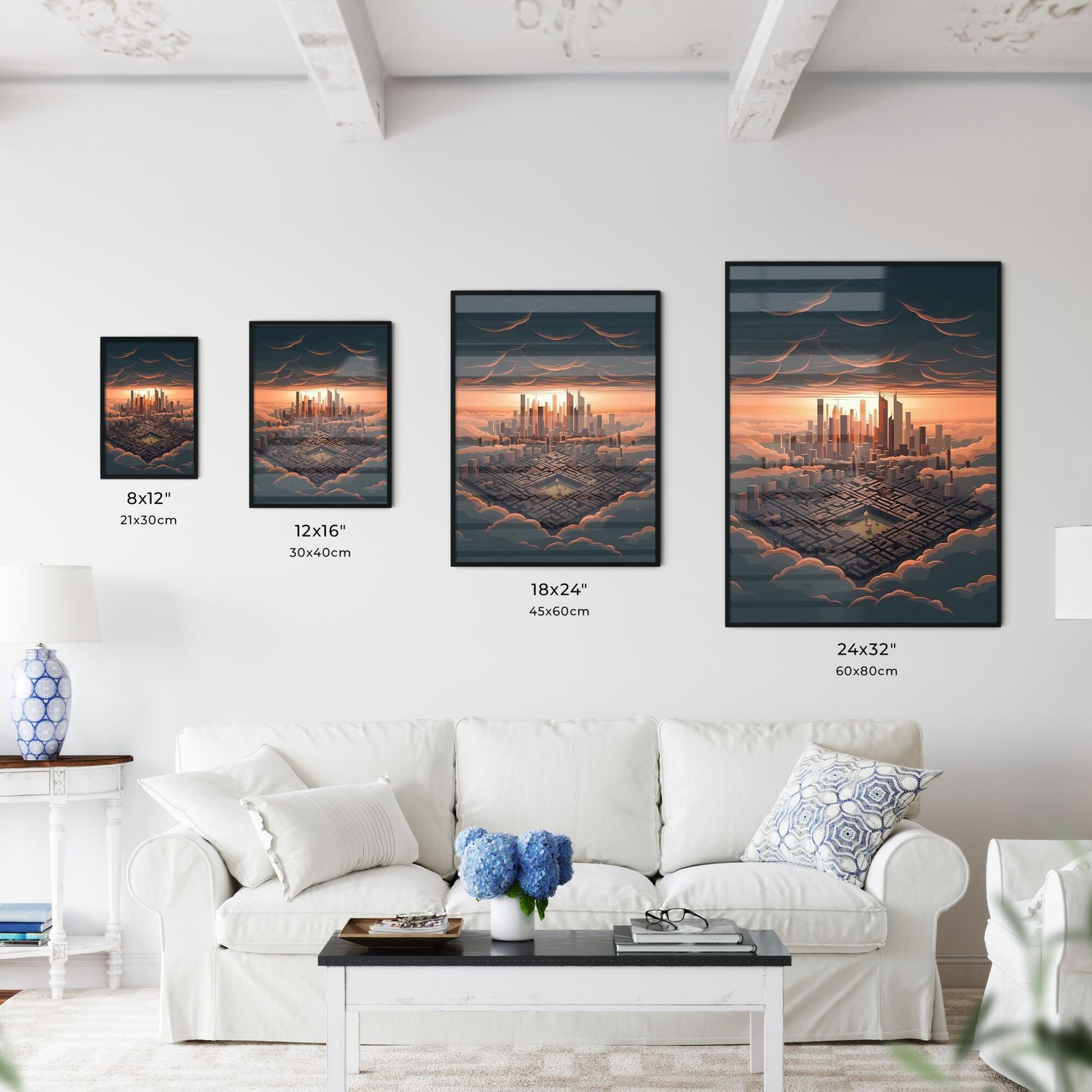 Cityscape Painting | Abstract Expressionist Skyline Art | Urban Metropolis Canvas Artwork Default Title