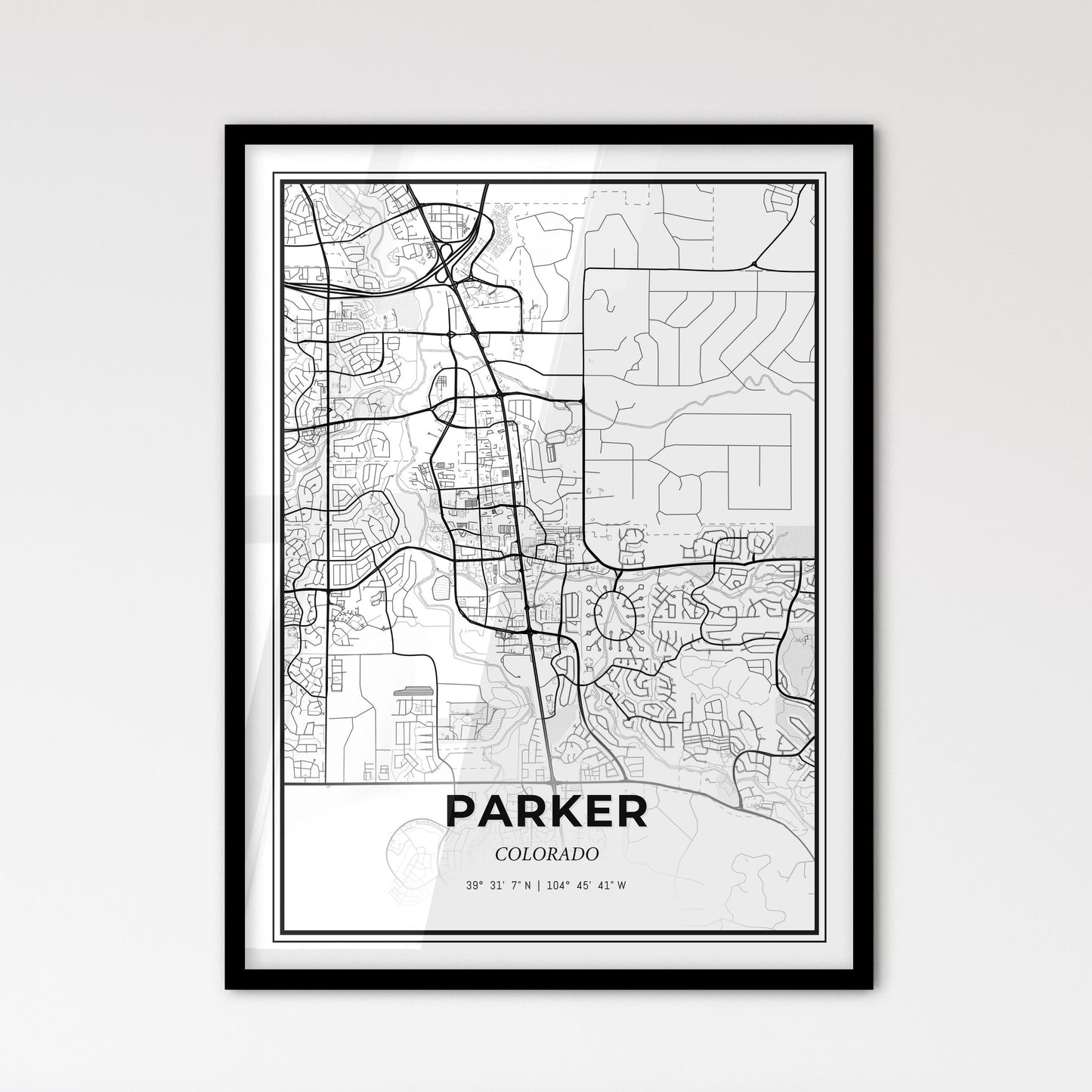 Parker Colorado - Scandinavian Style City Map for Modern Home Decor