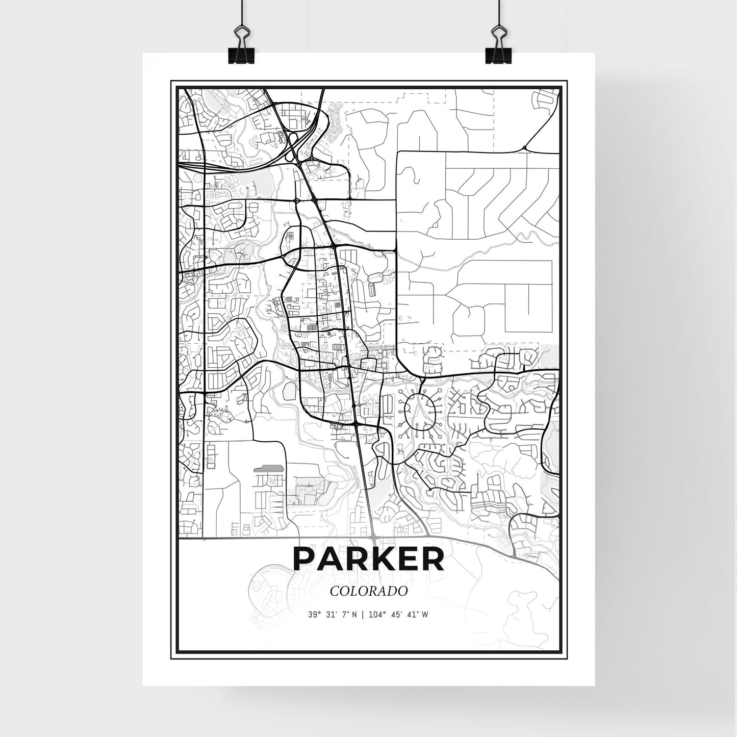 Parker Colorado - Premium City Map Poster