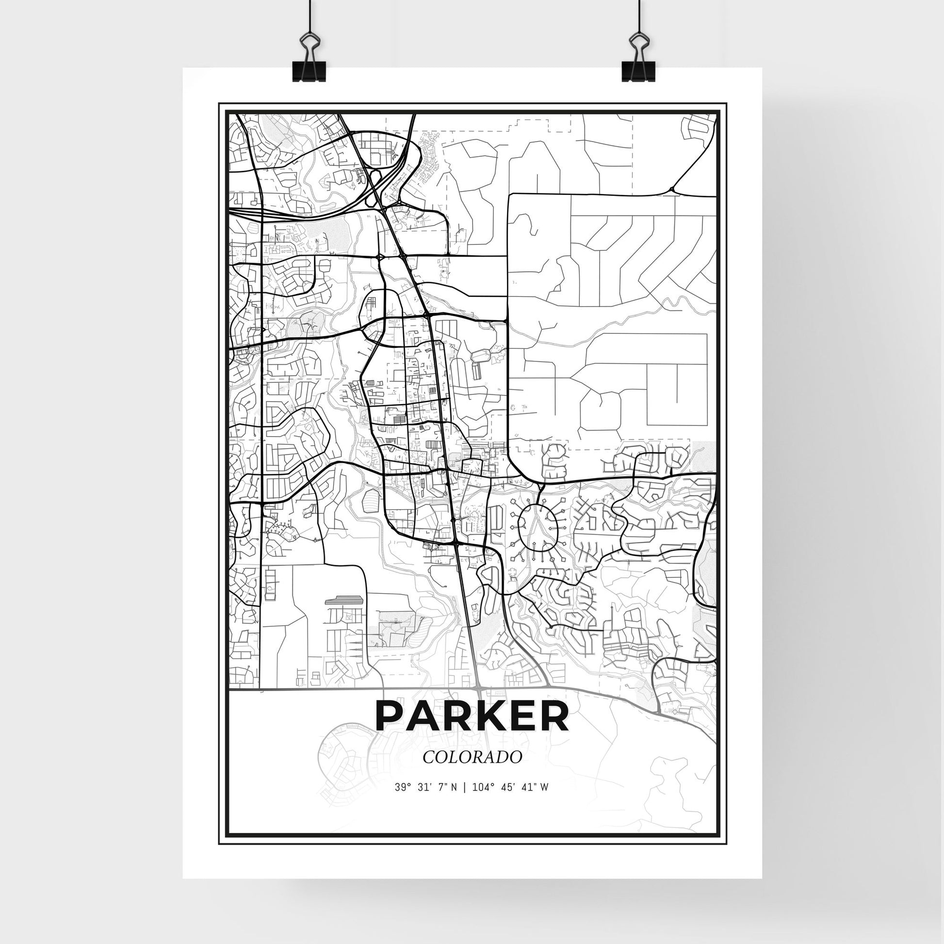 Parker Colorado - Premium City Map Poster