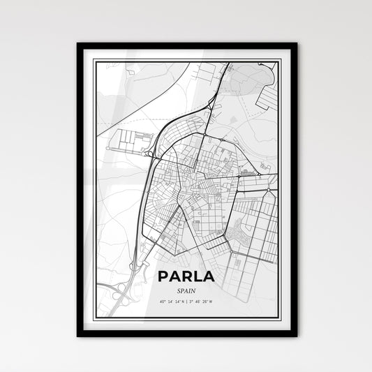 Parla Spain - Scandinavian Style City Map for Modern Home Decor