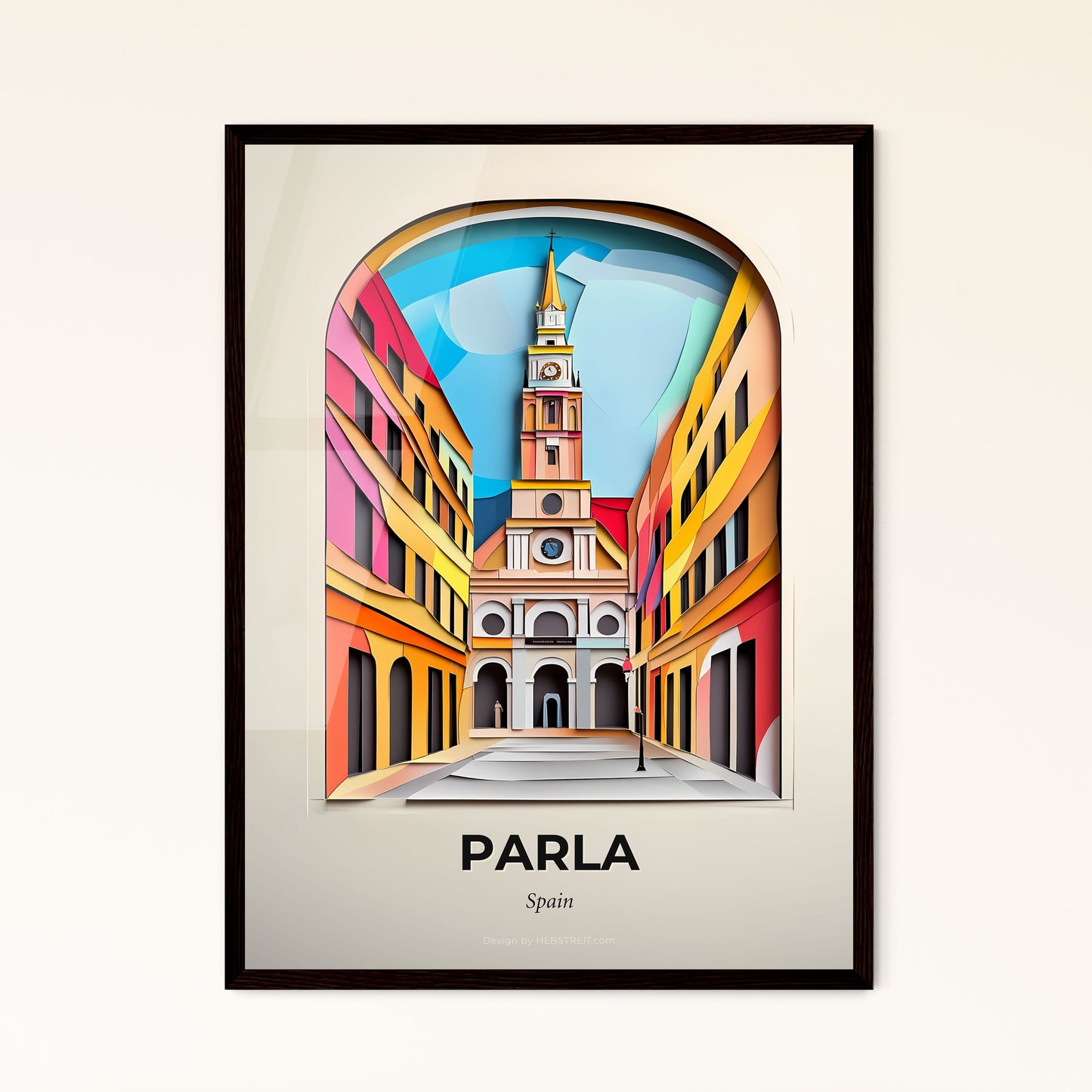 Vivid Parla, Spain - a clock tower in a city