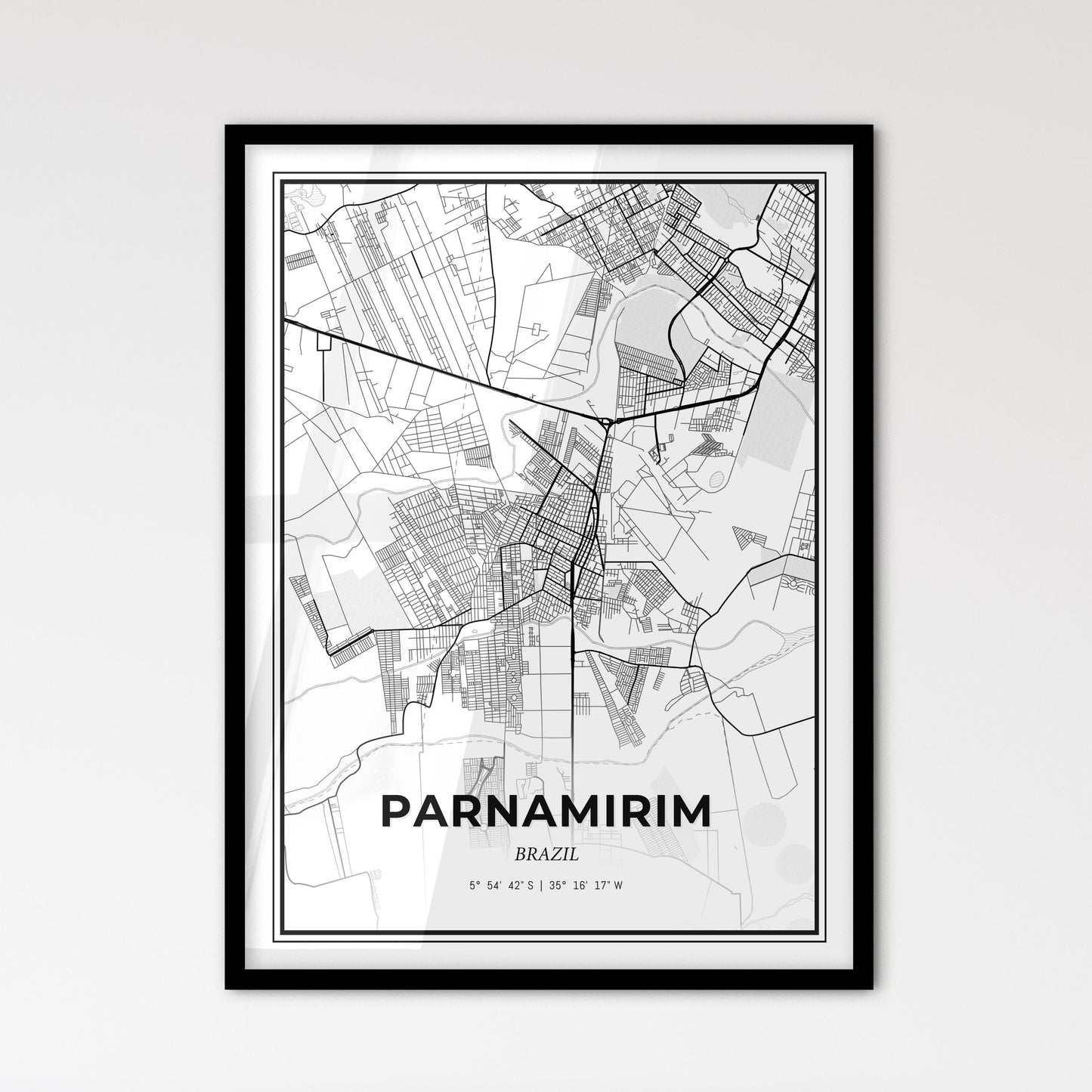 Parnamirim Brazil - Scandinavian Style City Map for Modern Home Decor