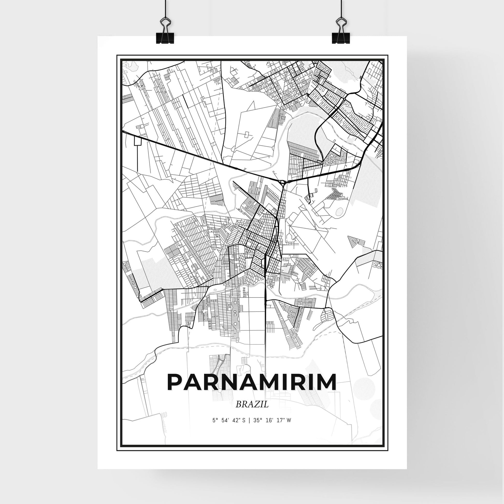 Parnamirim Brazil - Premium City Map Poster