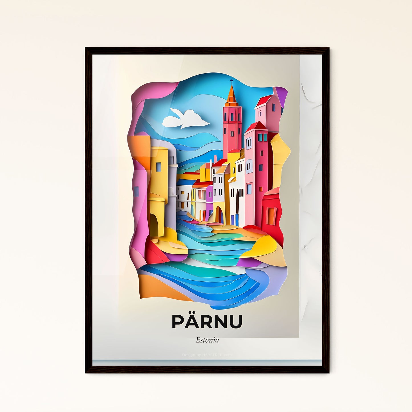 Vivid Pärnu, Estonia - a colorful city with a bird flying over it