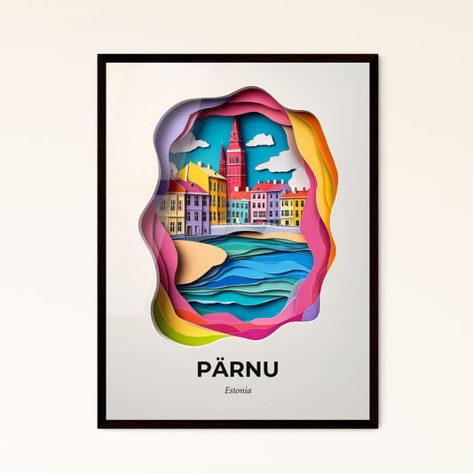 Vivid Pärnu, Estonia - a paper cut of a city with a beach