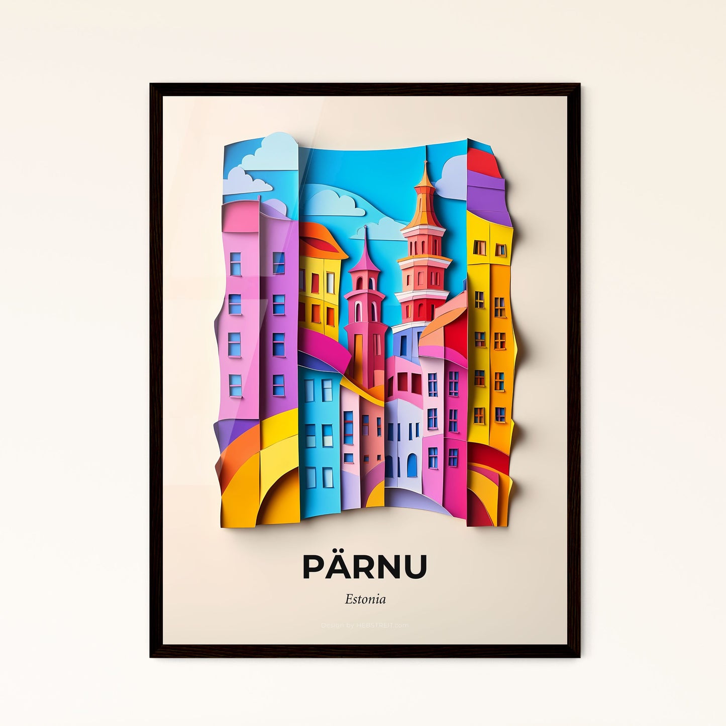 Vivid Pärnu, Estonia - a colorful city with a clock tower on top of it