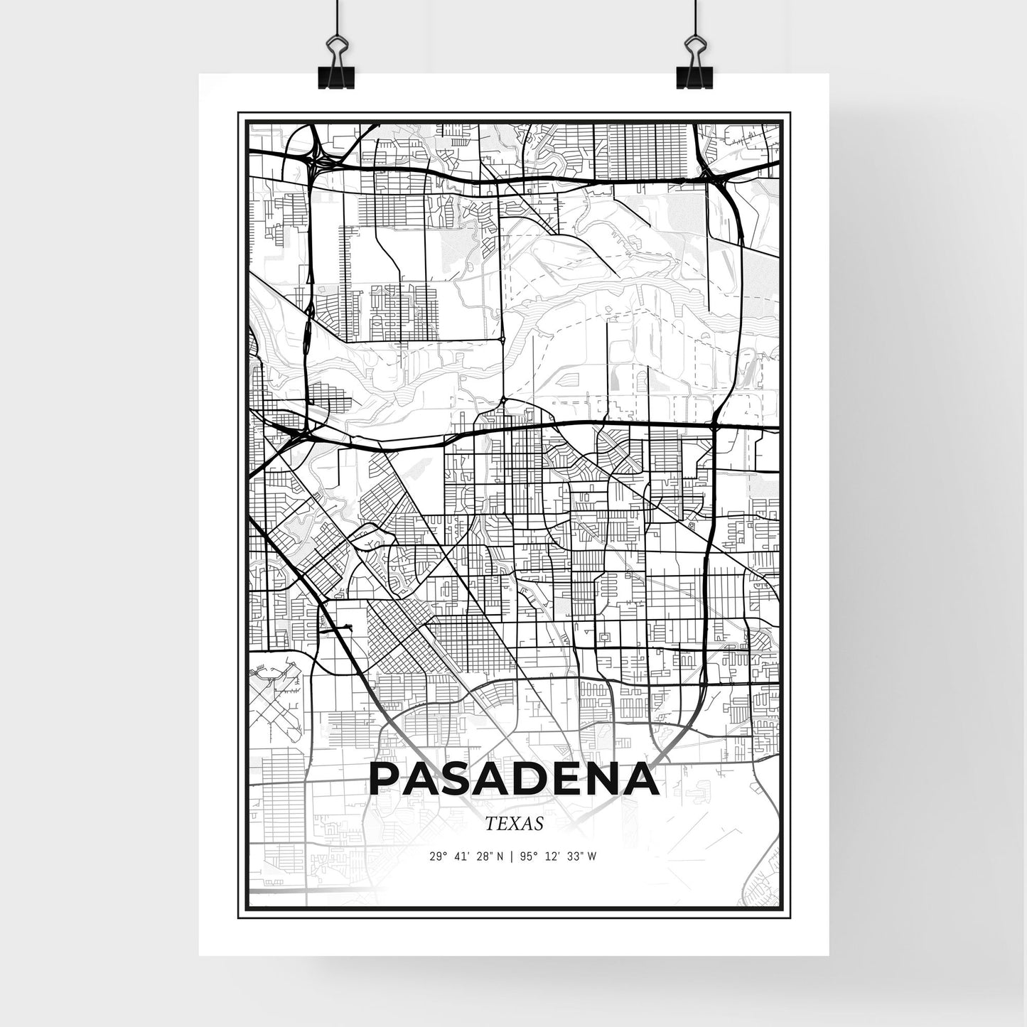 Pasadena Texas - Premium City Map Poster