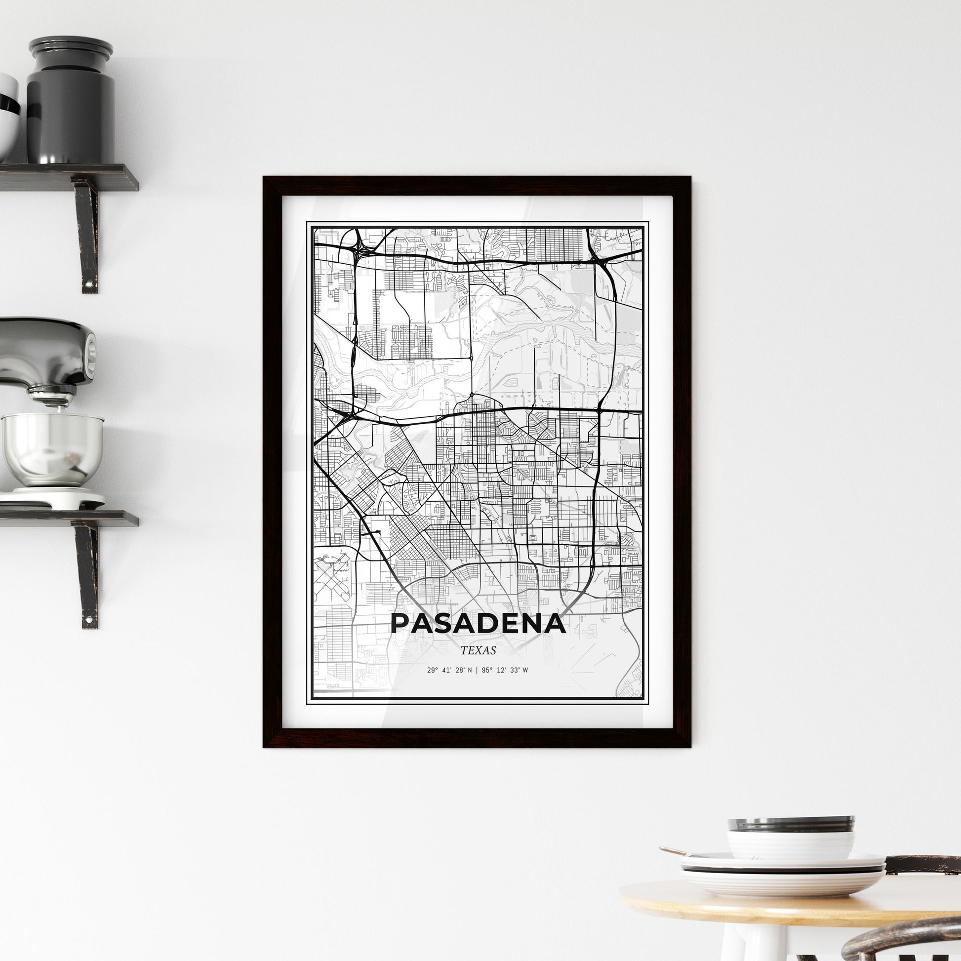 Pasadena Texas - Minimal City Map