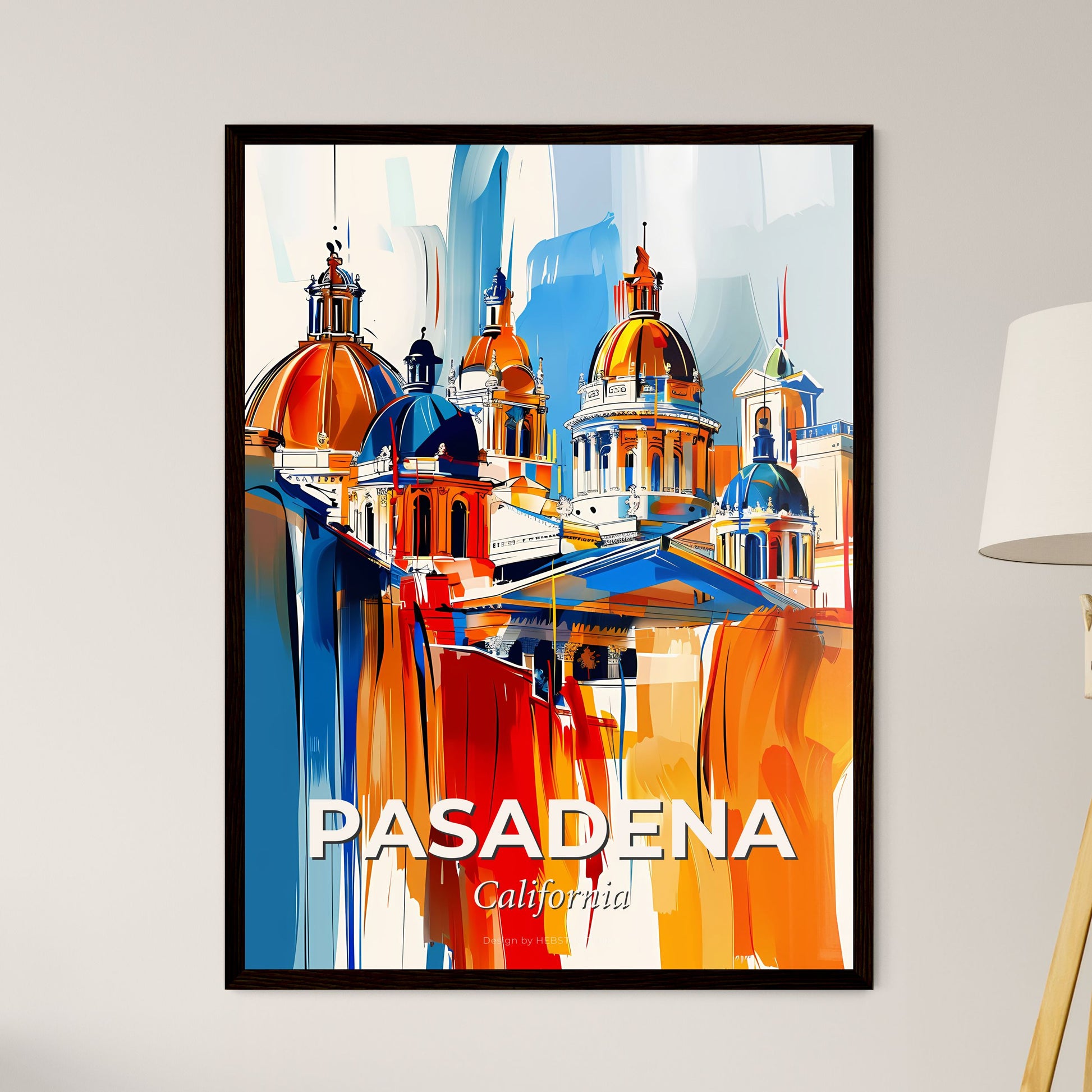 Vibrant Pasadena, California - A Painting Of A Building With Domes