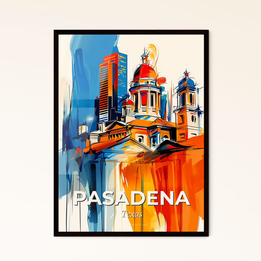 Vibrant Pasadena, Texas - A Painting Of A Building With A Colorful Background