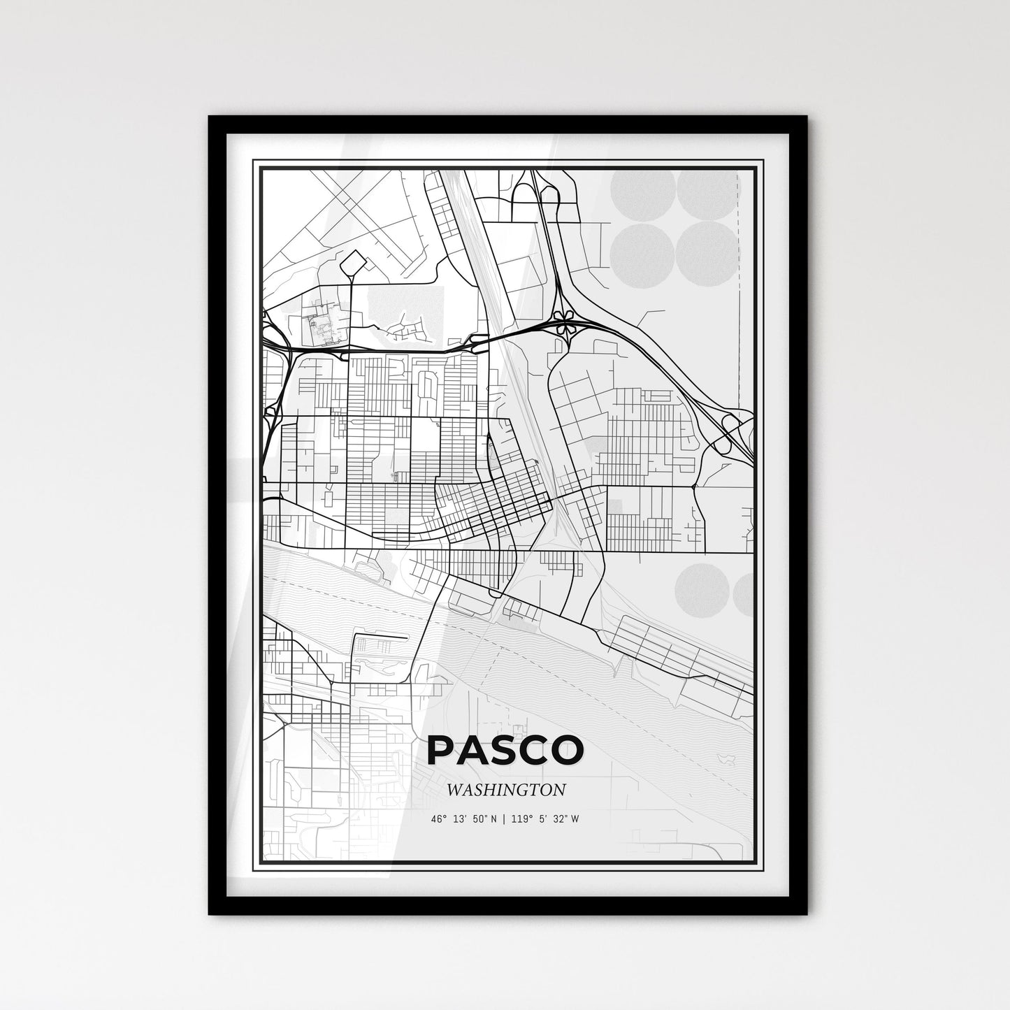 Pasco Washington - Scandinavian Style City Map for Modern Home Decor