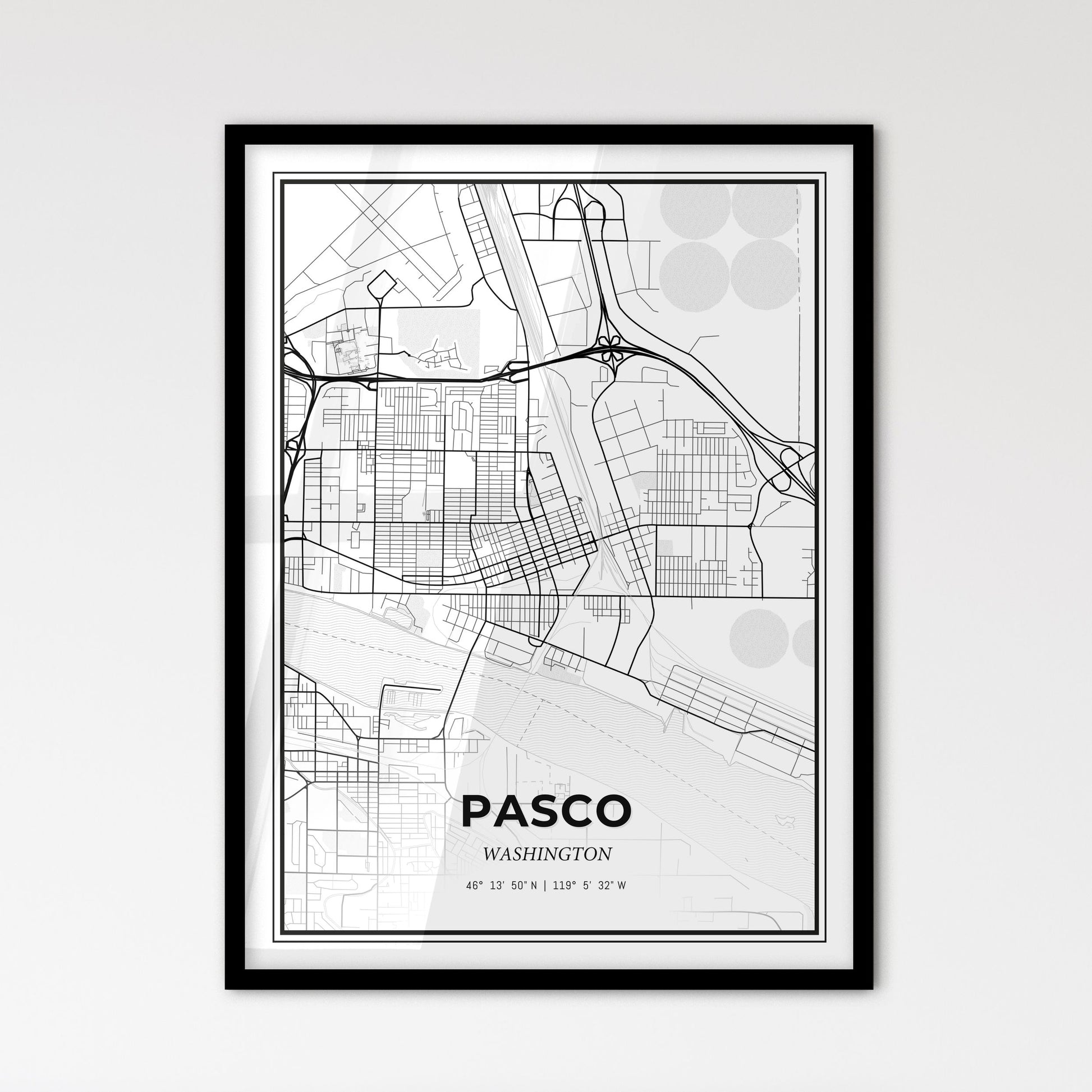 Pasco Washington - Scandinavian Style City Map for Modern Home Decor