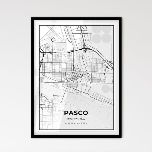 Pasco Washington - Scandinavian Style City Map for Modern Home Decor