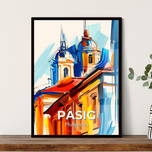 Vibrant Pasig, Philippines - A Painting Of A Building With A Dome Shaped Roof