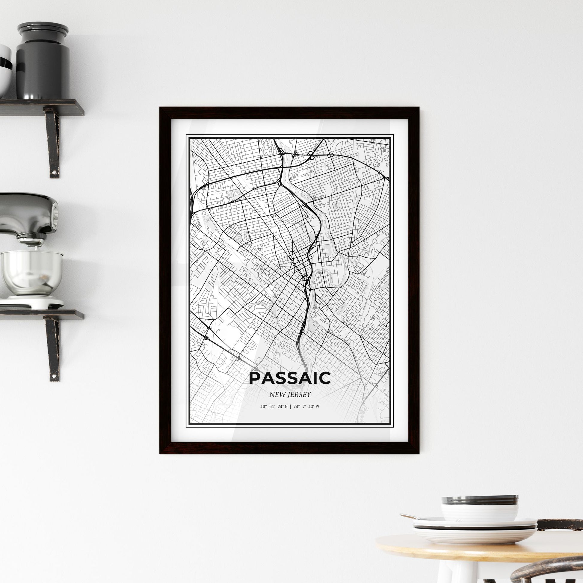 Passaic New Jersey - Minimal City Map