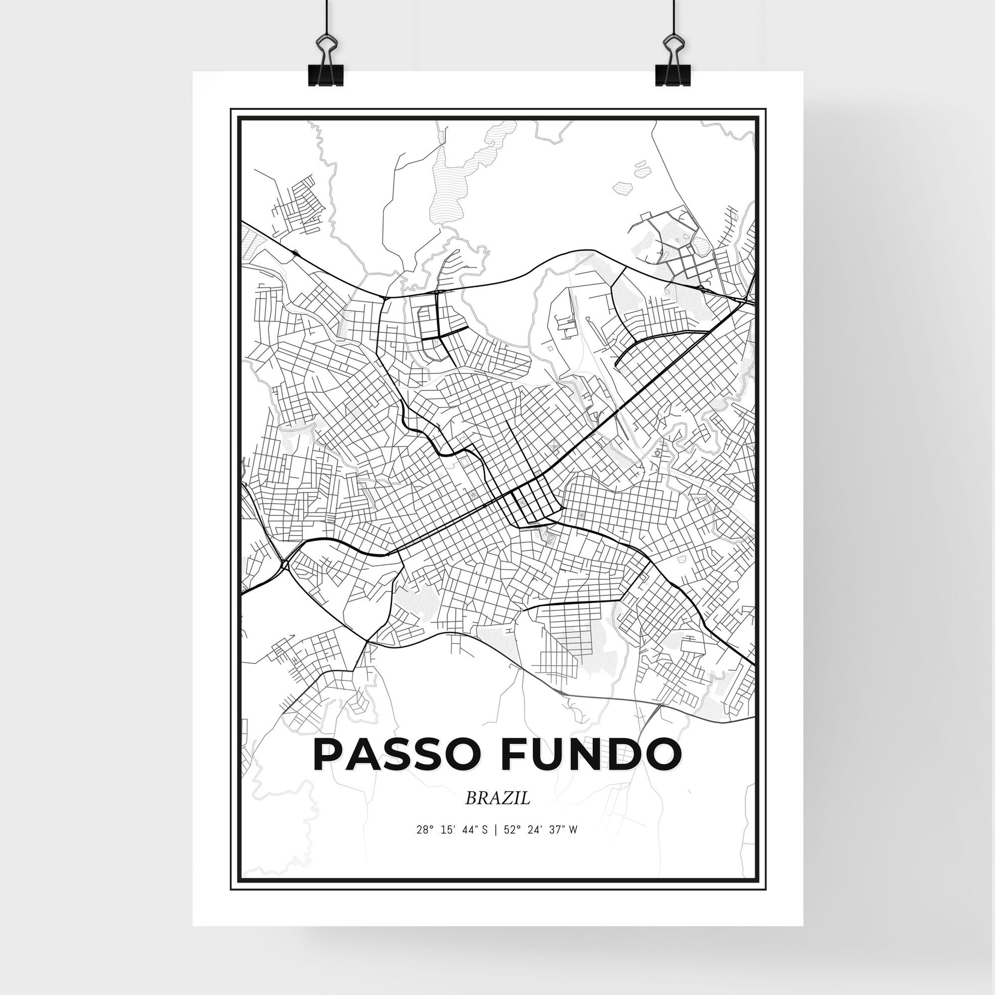 Passo Fundo Brazil - Premium City Map Poster