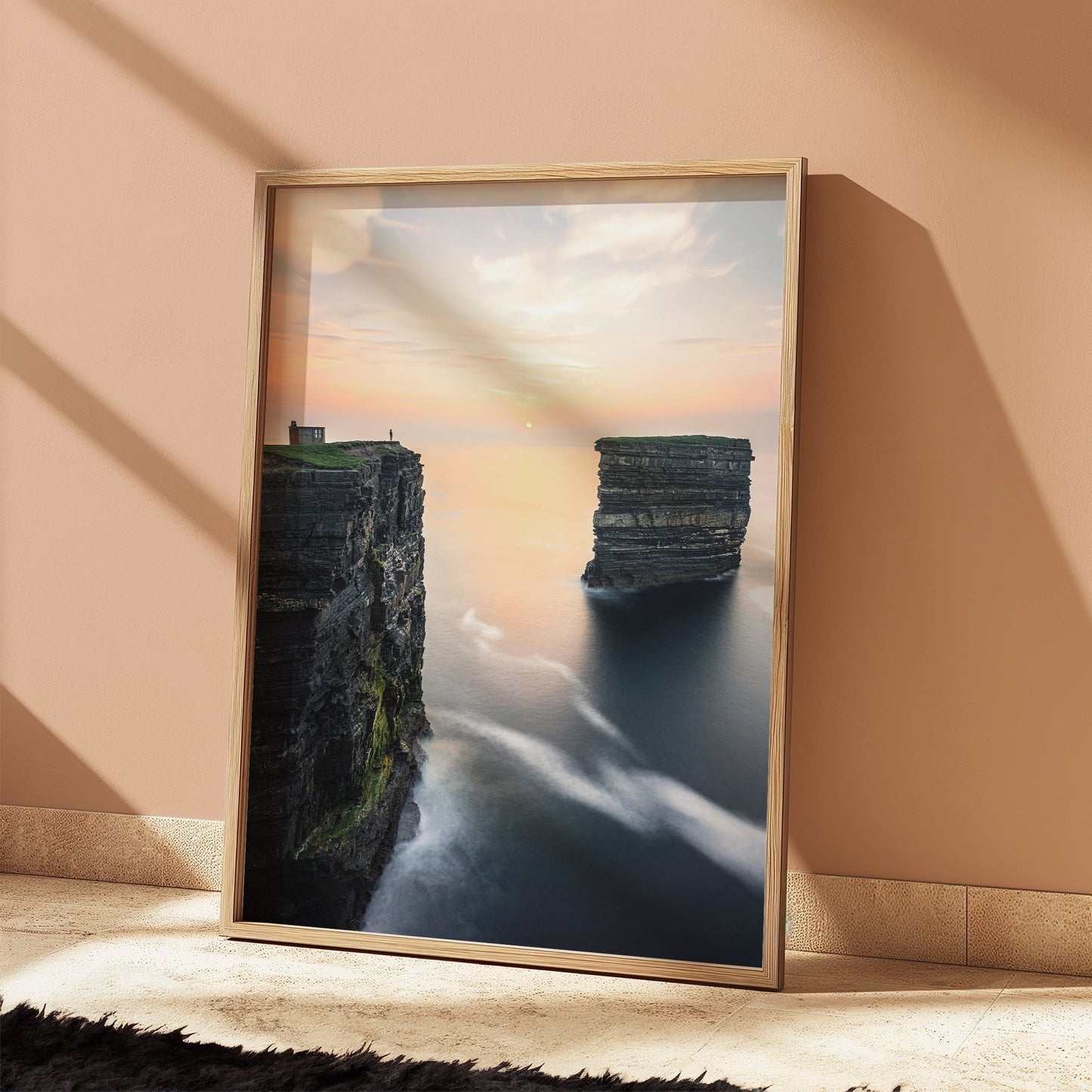 Downpatrick Head Sunset Print – Irish Coastal Wall Art