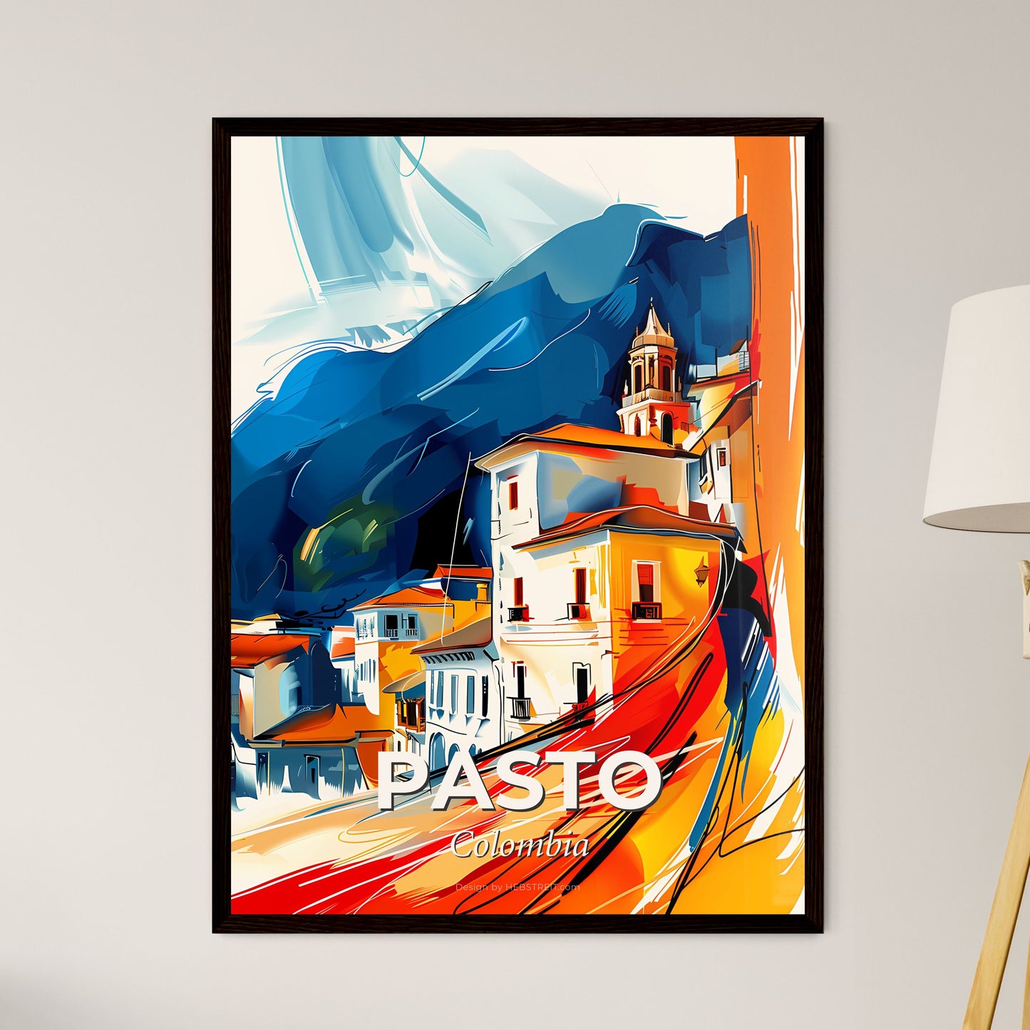 Vibrant Pasto, Colombia - A Painting Of A Town