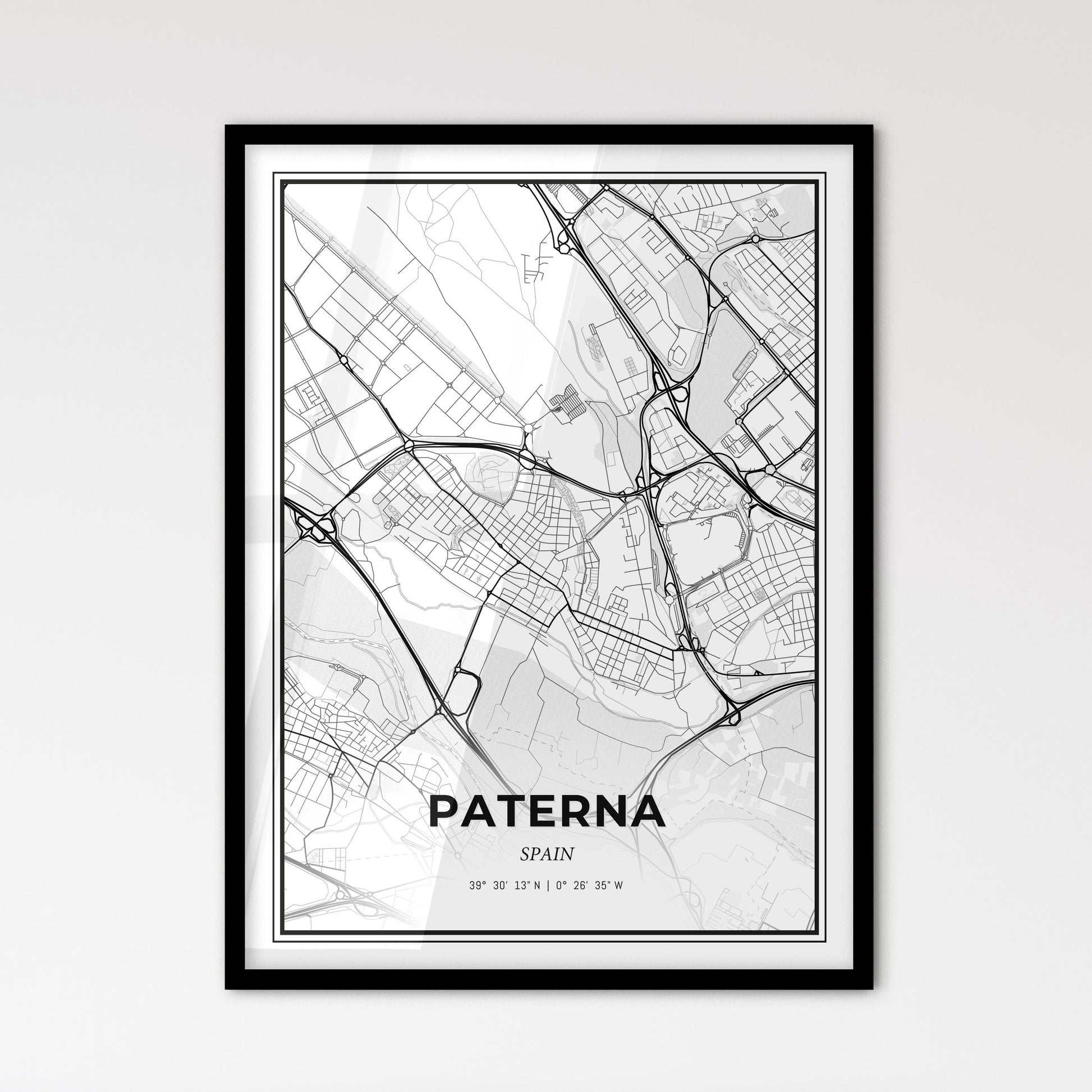 Paterna Spain - Scandinavian Style City Map for Modern Home Decor