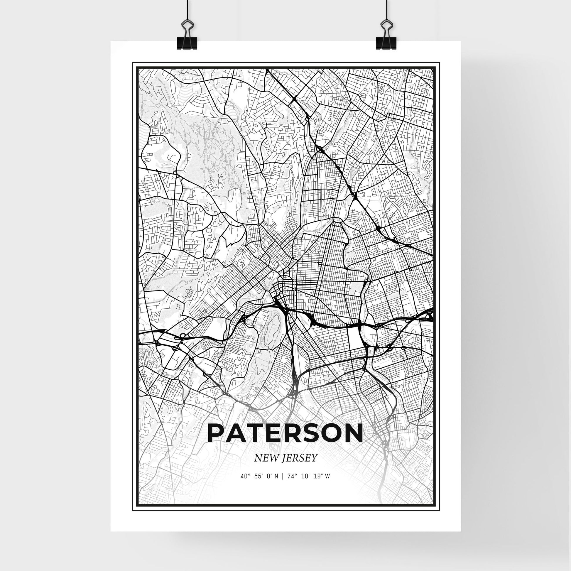 Paterson New Jersey - Premium City Map Poster