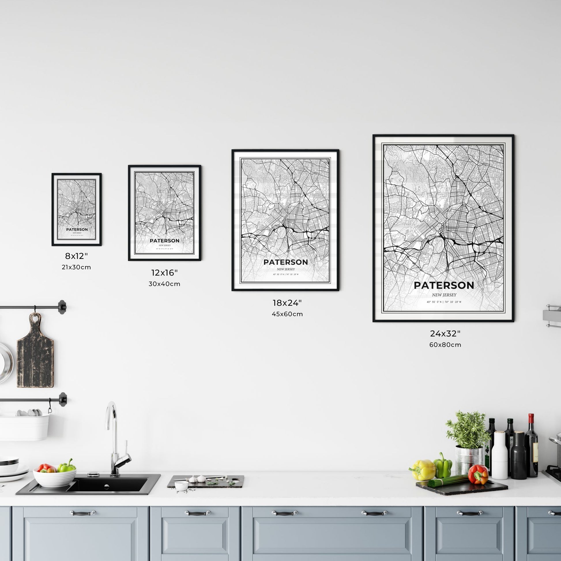 Paterson New Jersey - Customizable Modern City Map