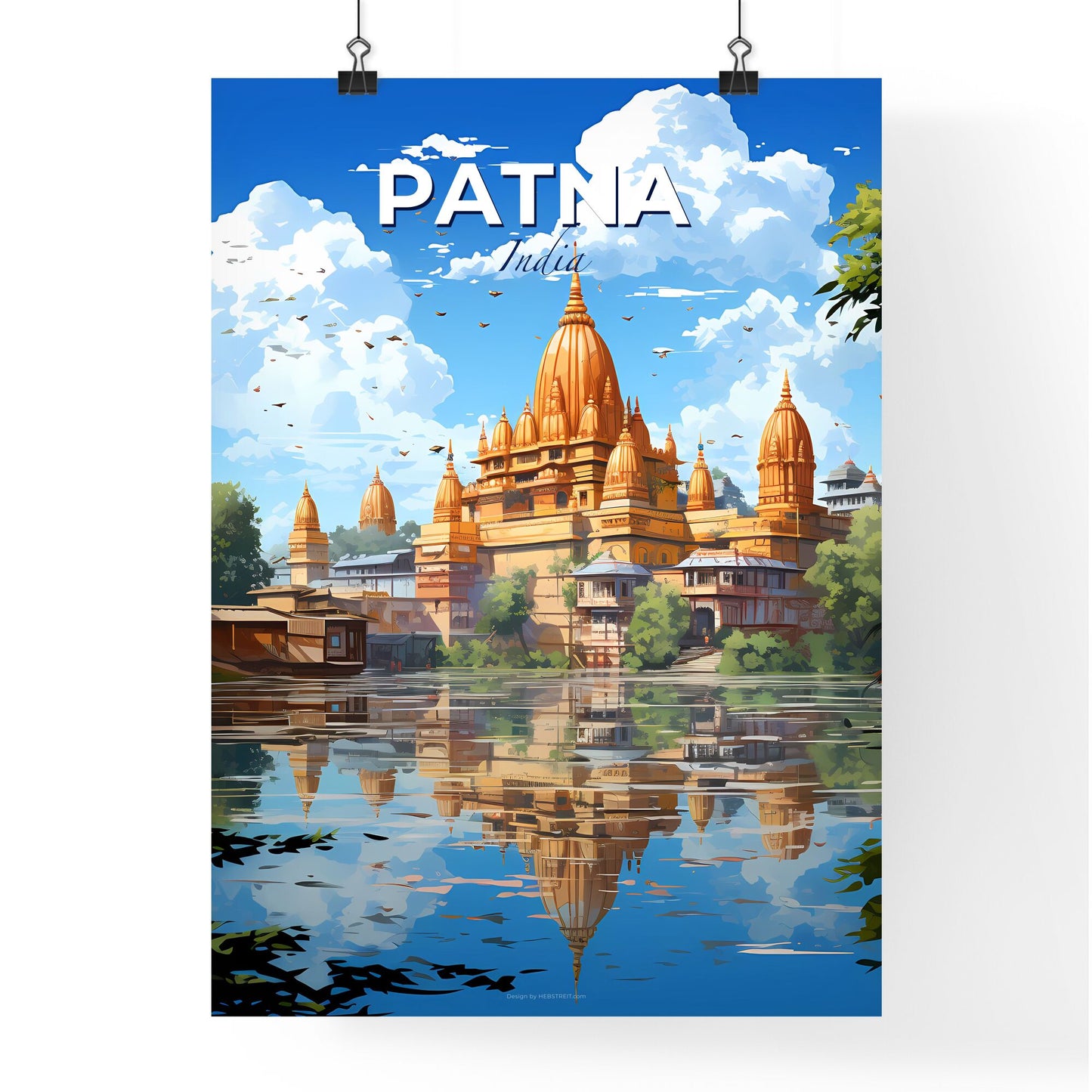 Patna India Cityscape Colorful Painting Building Skyline Modern Architecture Landmark Default Title