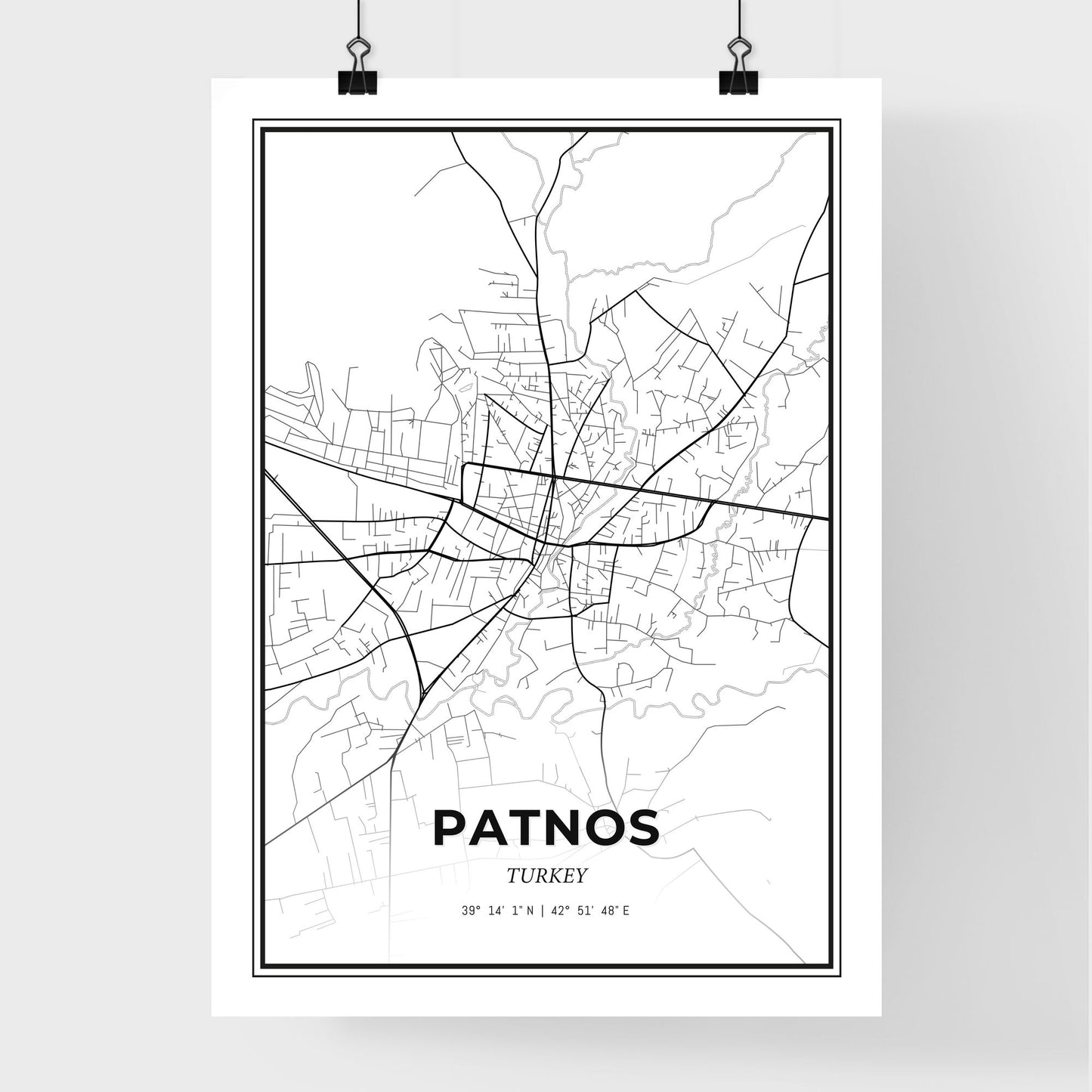 Patnos Turkey - Premium City Map Poster