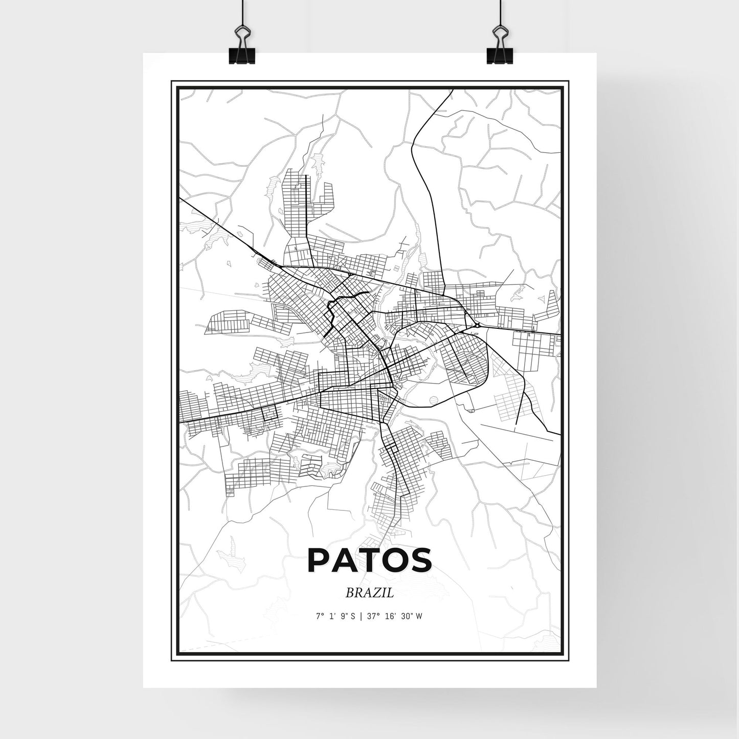 Patos Brazil - Premium City Map Poster