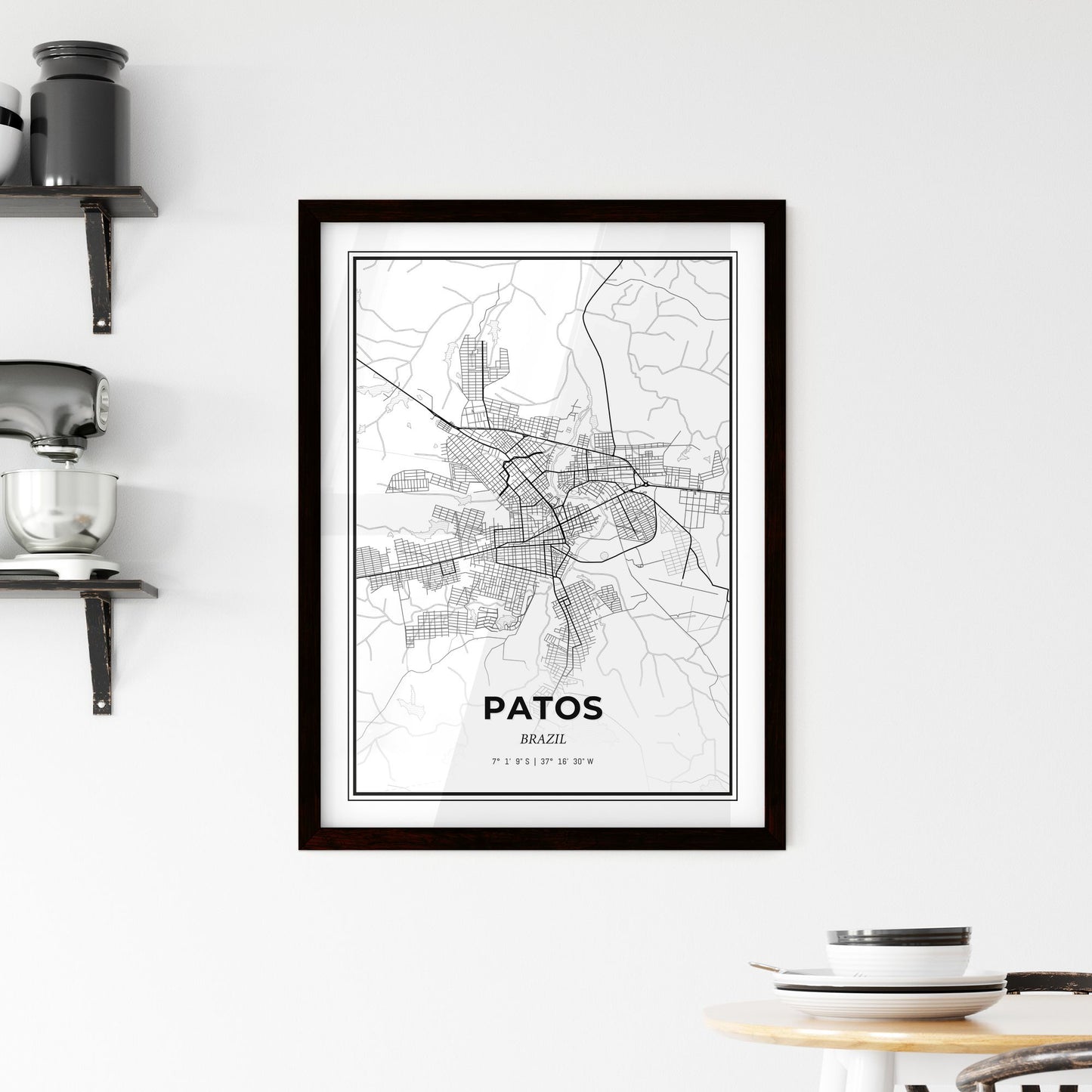 Patos Brazil - Minimal City Map